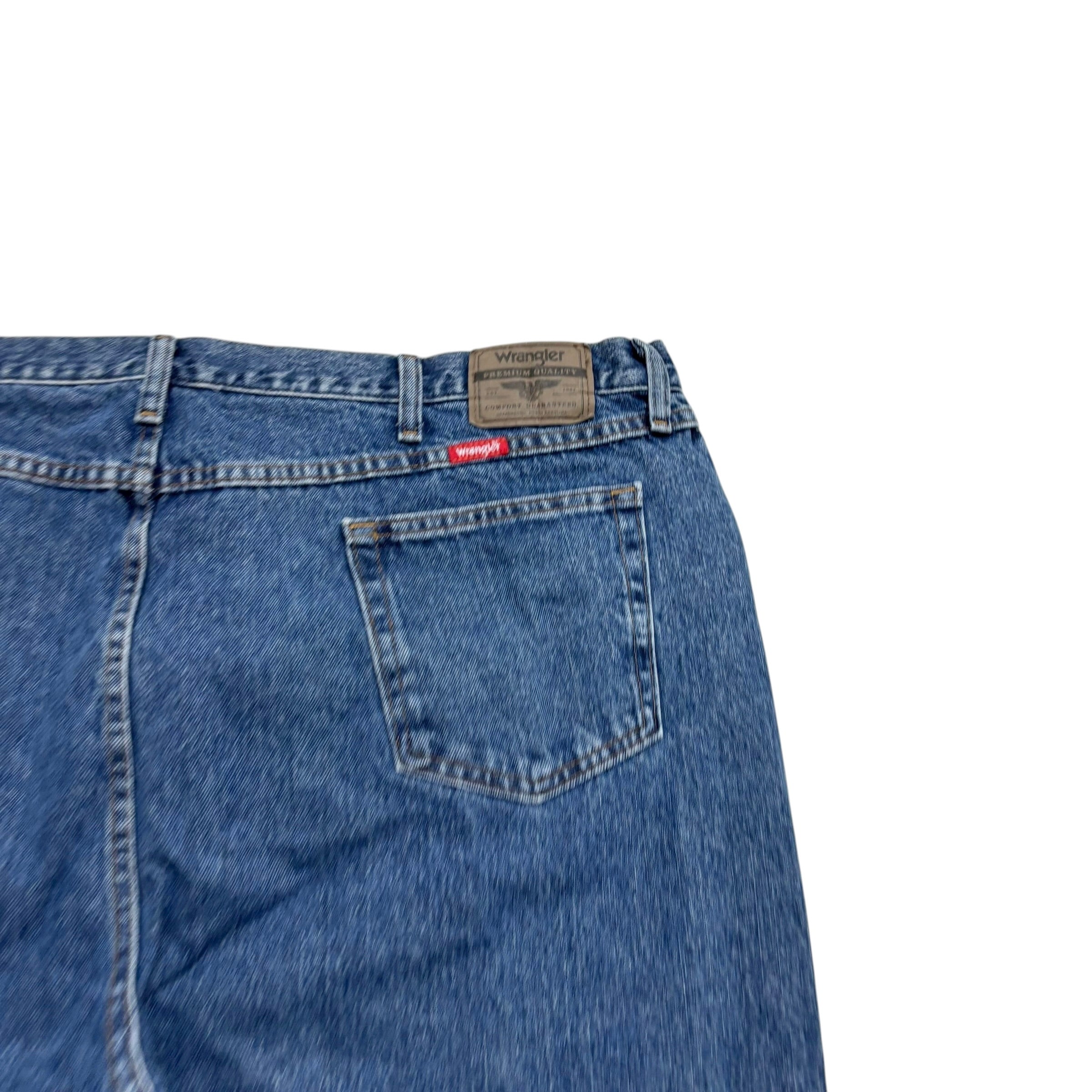 Wrangler Jeans W48 L31 Mens Mid Blue Relaxed Straight Fit Baggy Denim (E)