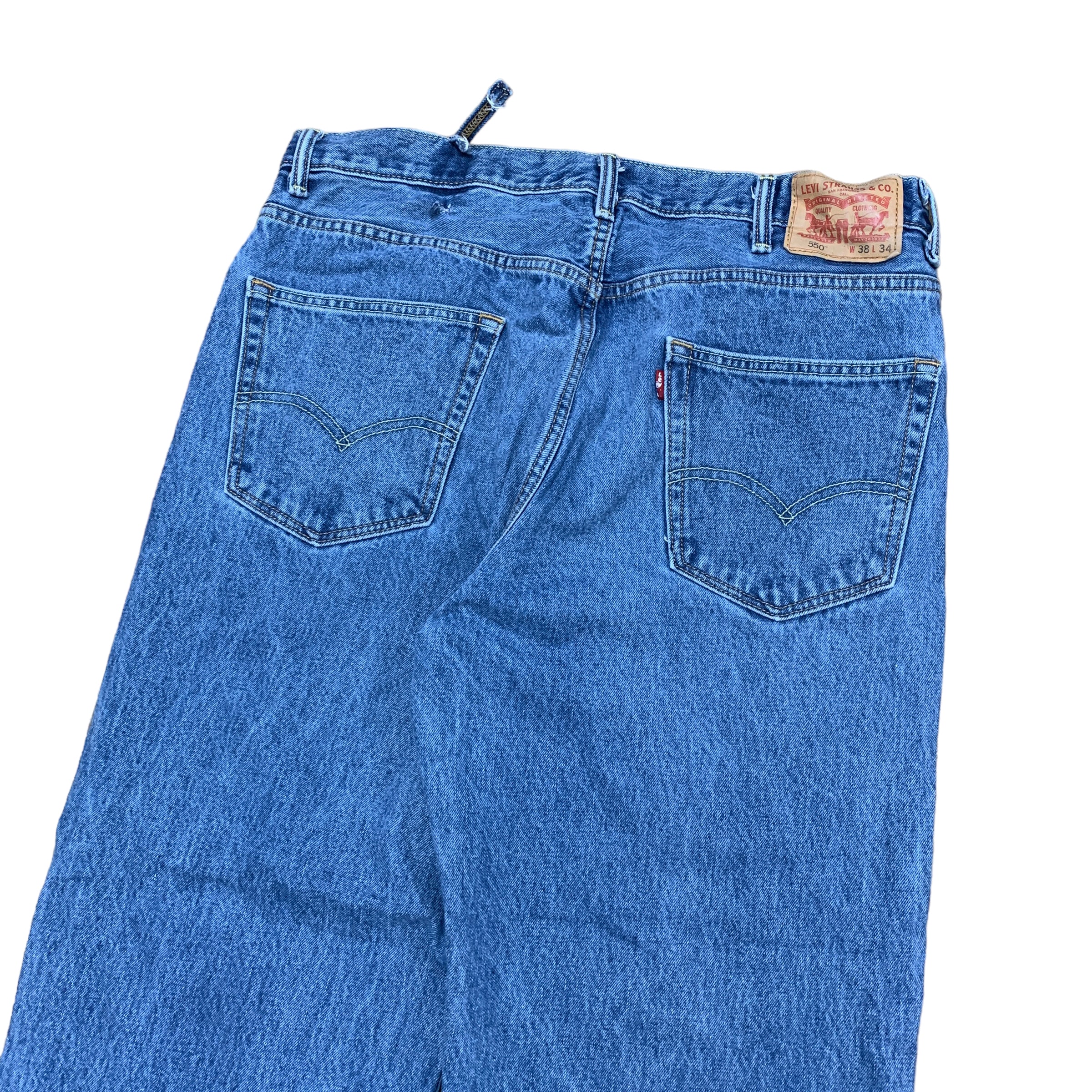 Levis 550 Jeans W38 L34 Mens Blue Relaxed Straight Fit Denim