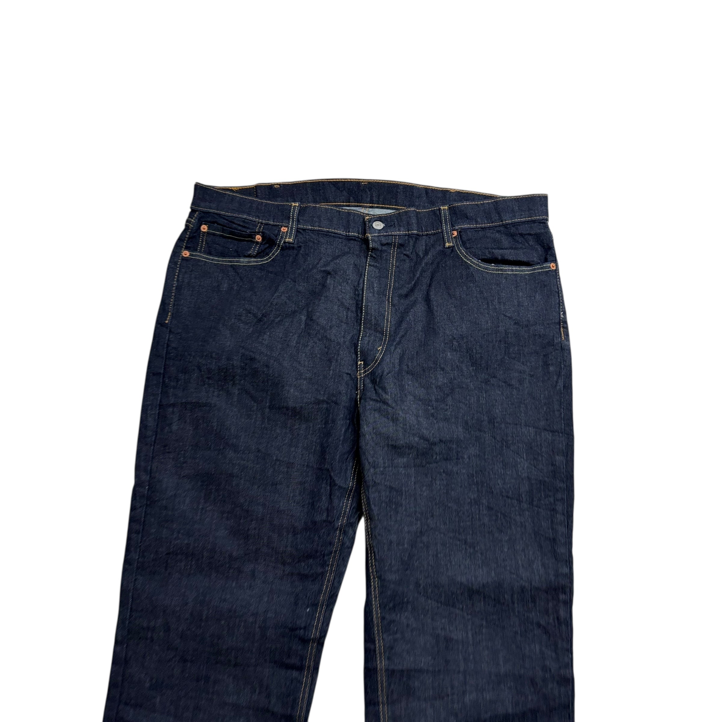 Levis 541 Jeans W42 L32 Mens Dark Blue Athletic Tapered Fit Stretch Denim (E)