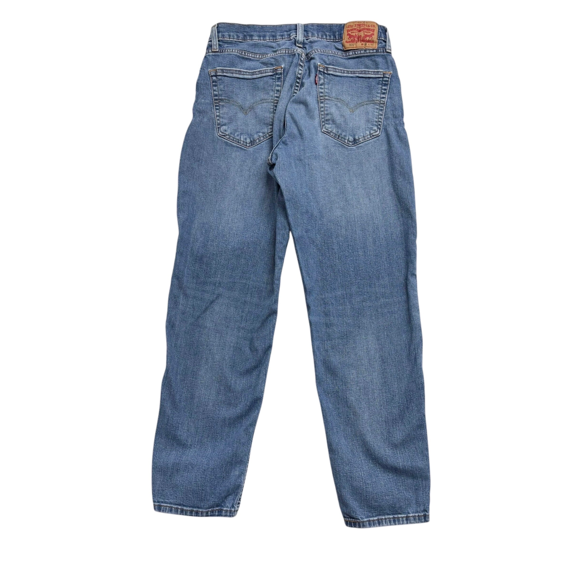 Levis 531 Jeans W30 L30 Mens Mid Blue Athletic Slim Fit Stretch Denim