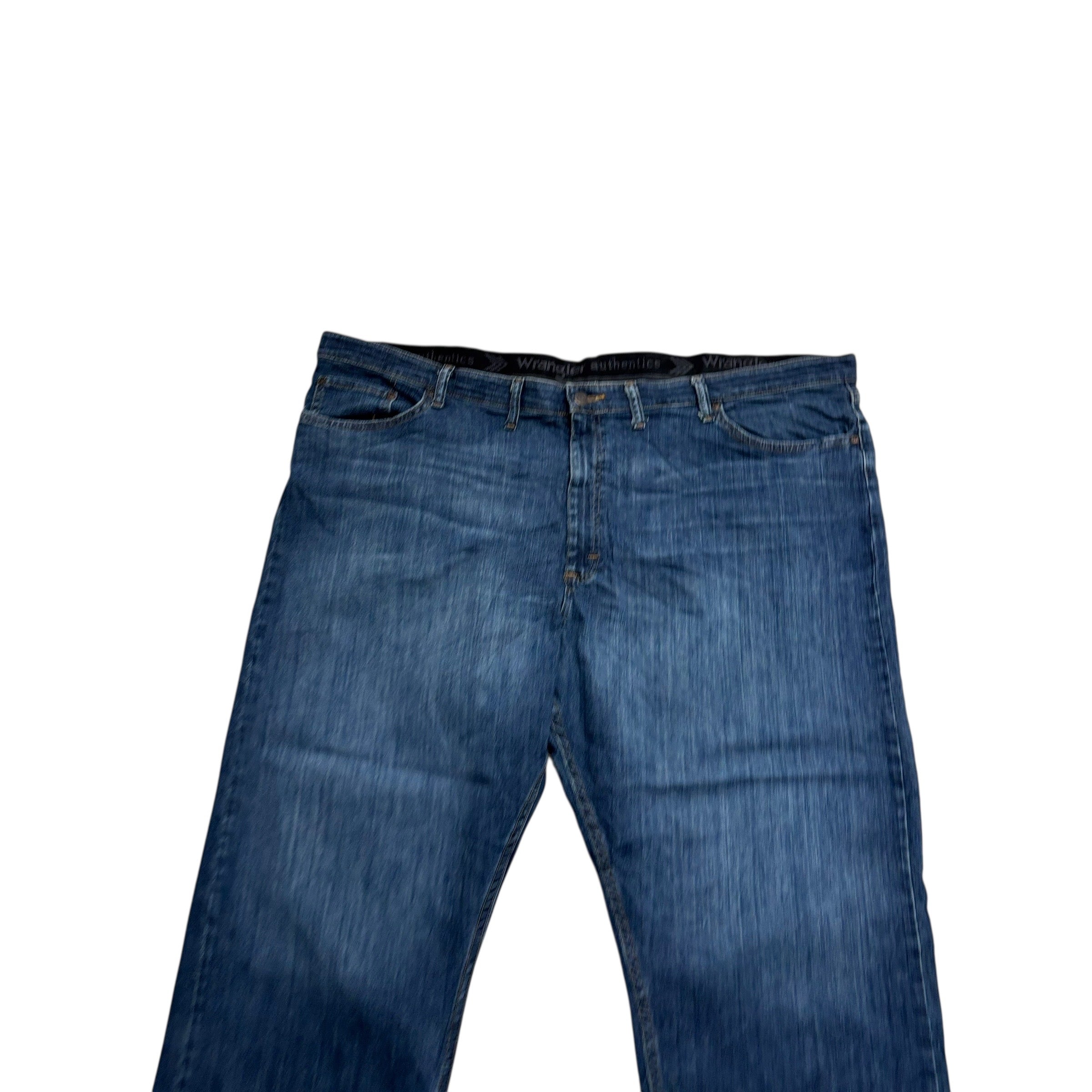 Wrangler Jeans W48 L30 Mens Dark Blue Relaxed Straight Fit Stretch Denim