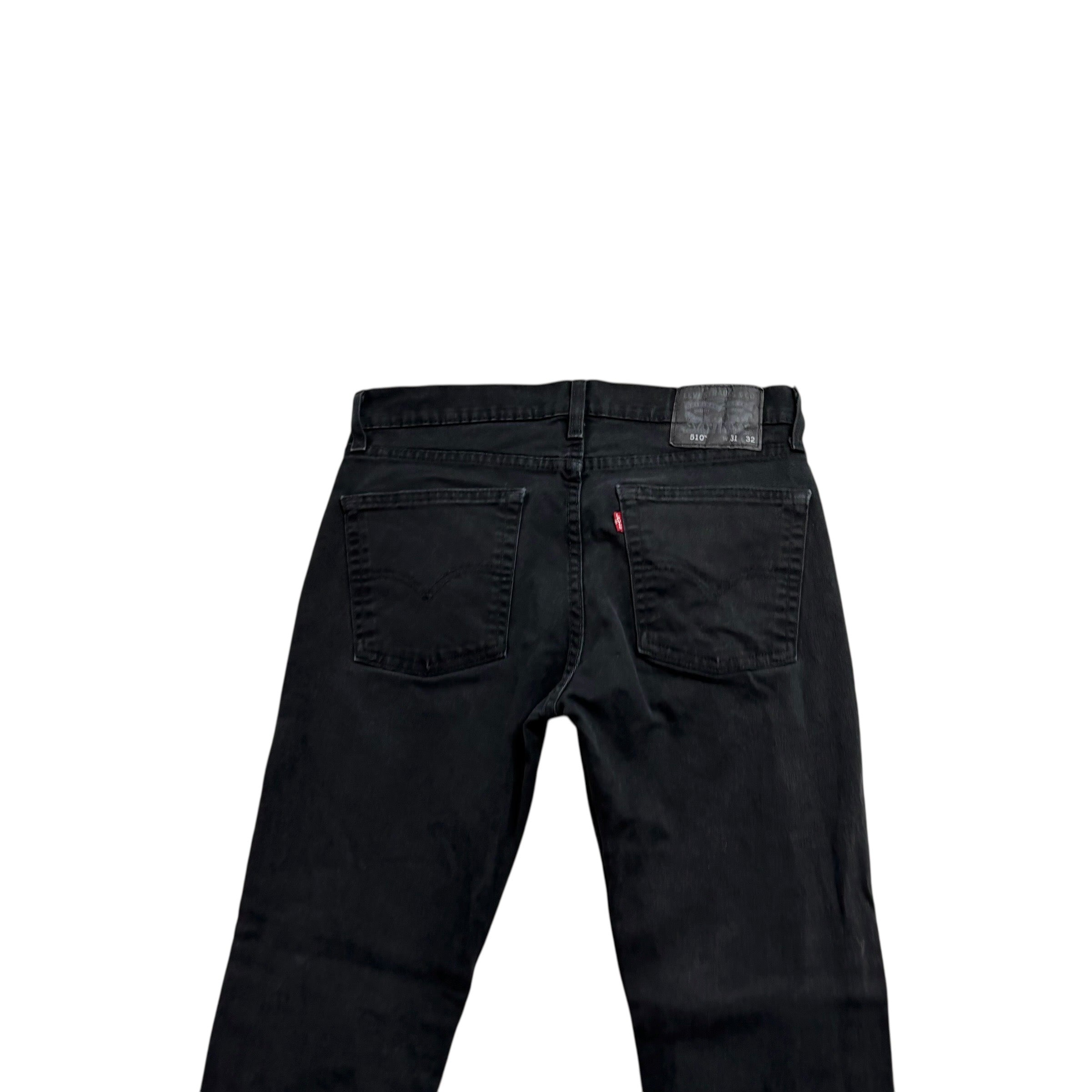 Levis 510 Jeans W31 L31 Mens Black Skinny Fit Stretch Denim (F)
