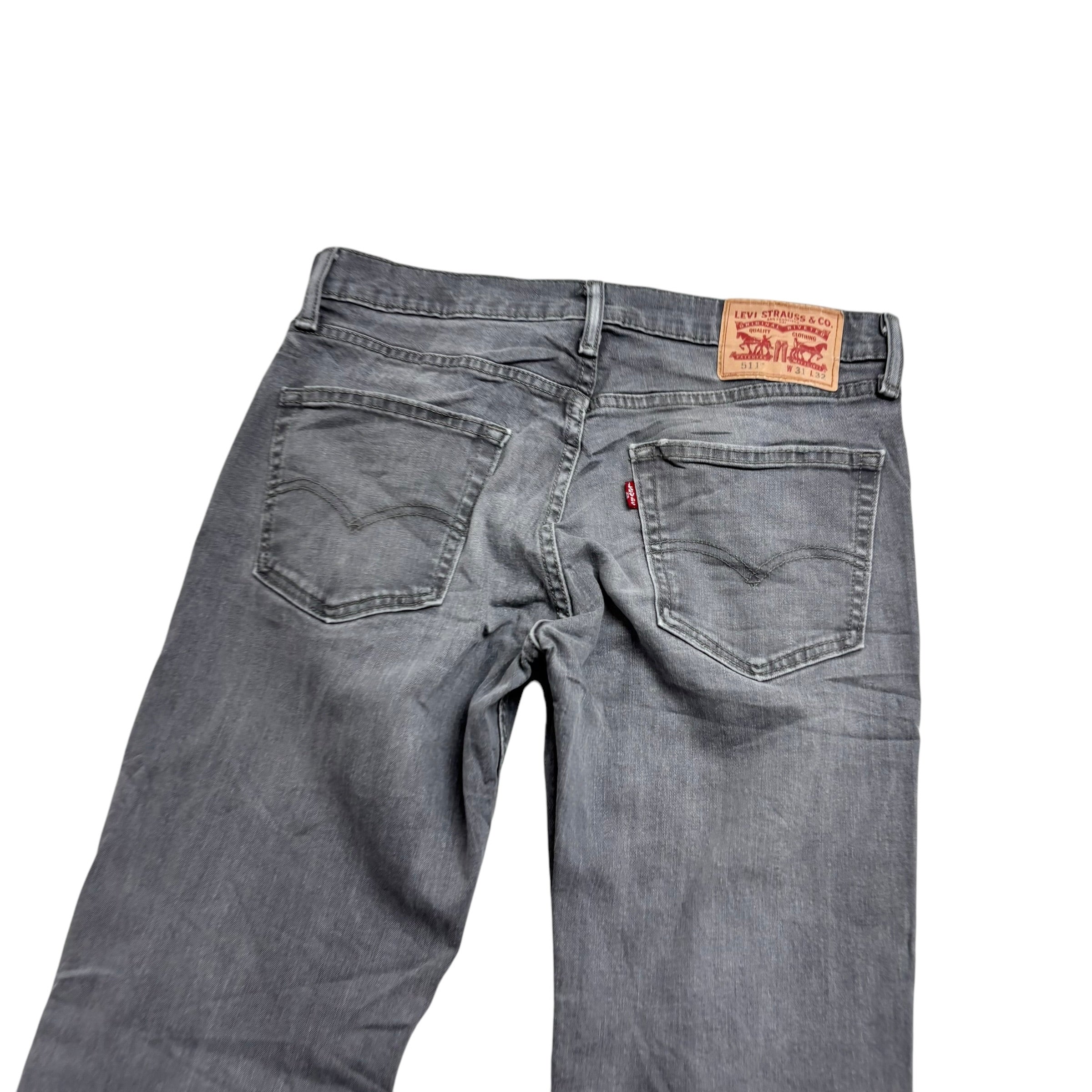 Levis 511 Jeans W31 L32 Mens Grey Slim Fit Stretch Denim