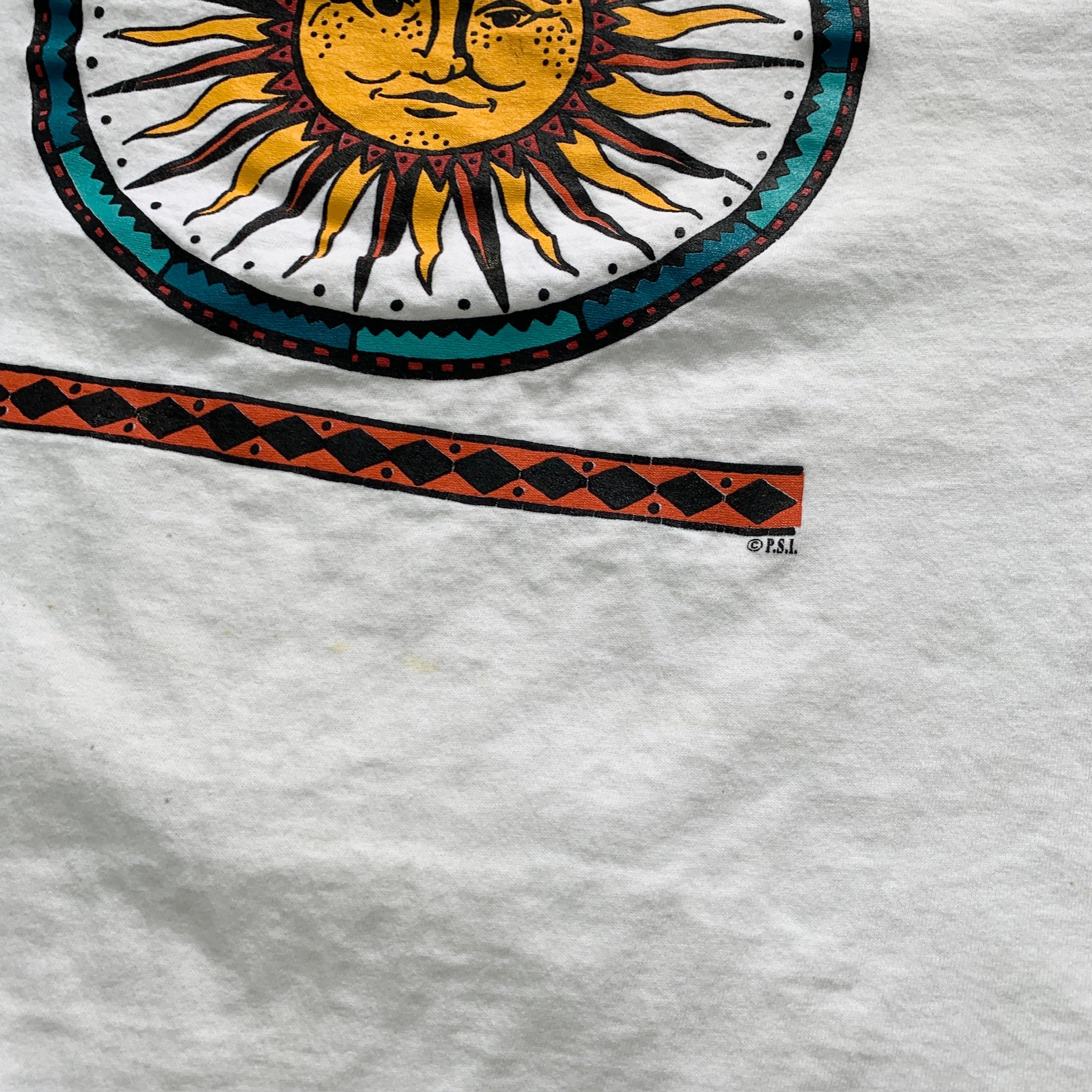 Vintage T Shirt Mens XXL White Single Stitch Graphic Print 90s USA Tourist