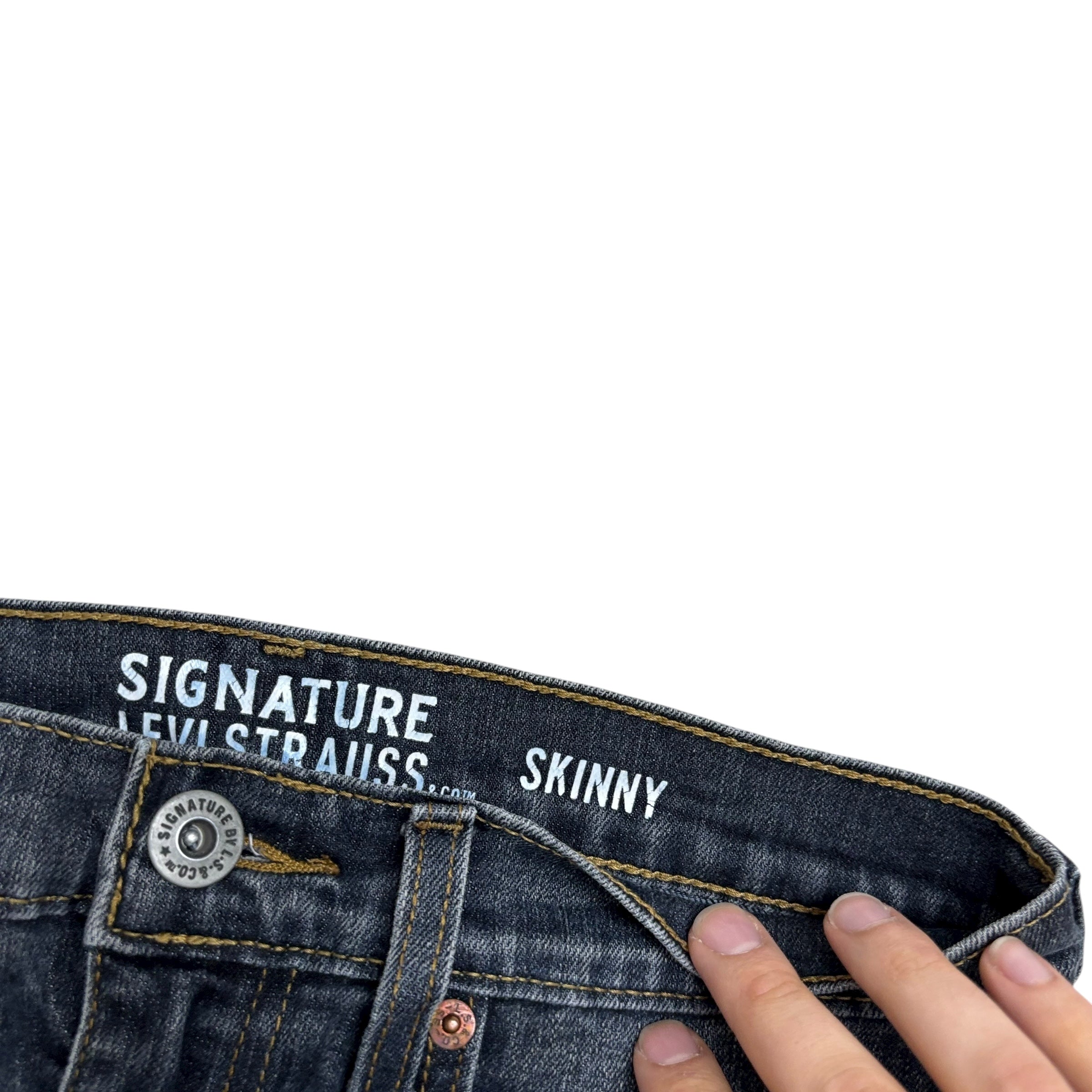 Levis Signature Jeans W29 L32 Mens Dark Blue Skinny Fit Stretch Denim (E)