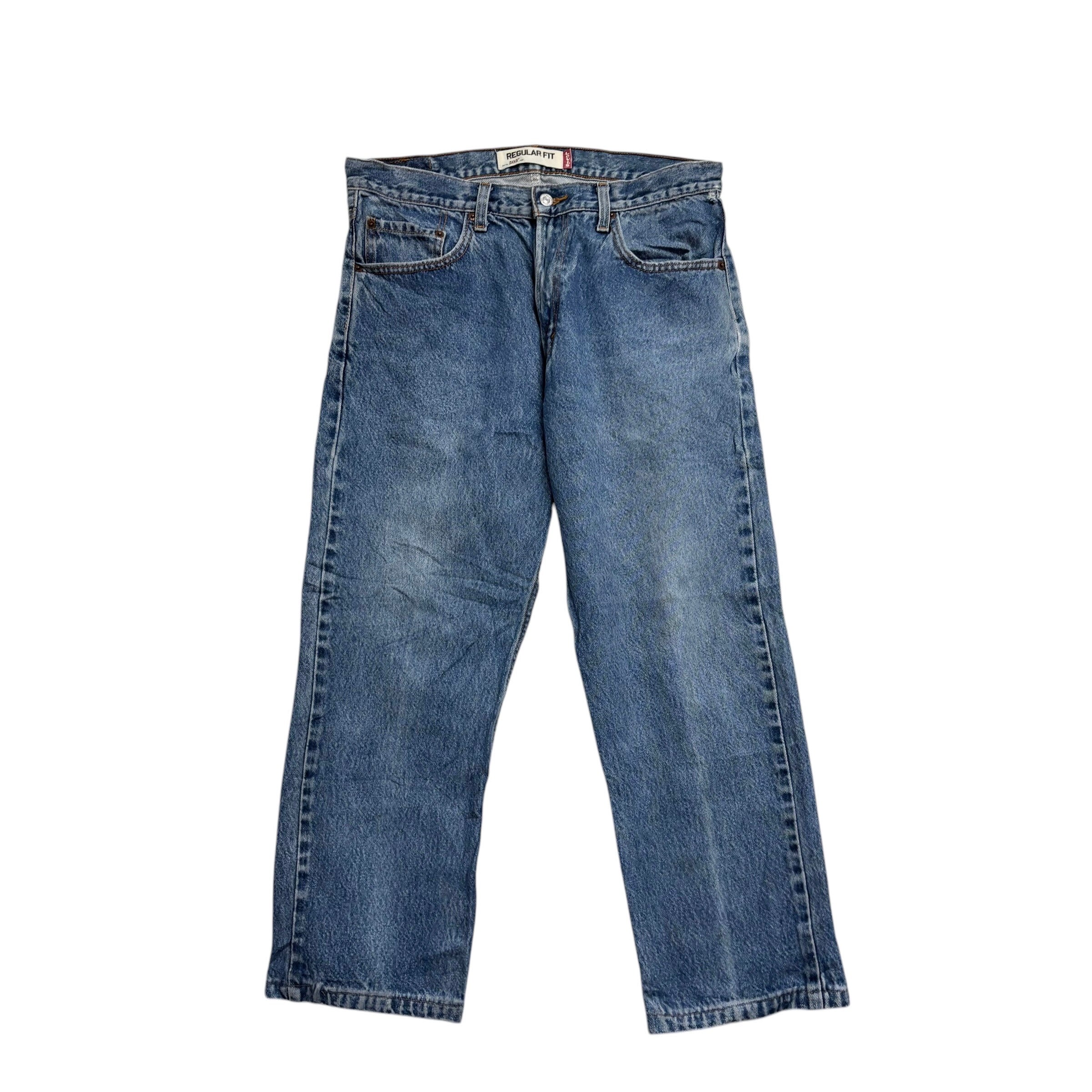 Levis 505 Jeans W34 L26 Mens Mid Blue Regular Straight Fit Vintage Denim