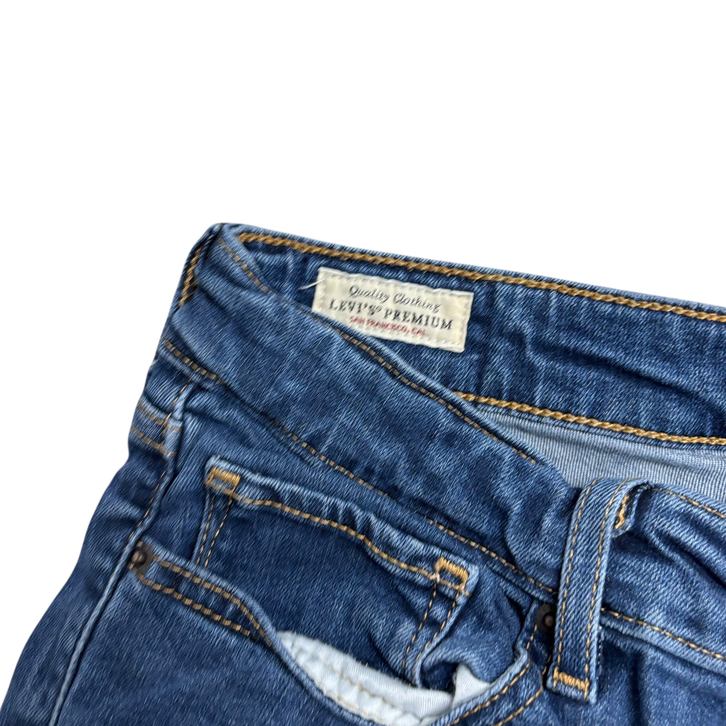 Levis 711 Jeans W27 L28 Womens Mid Blue Skinny Fit Stretch Denim (E)