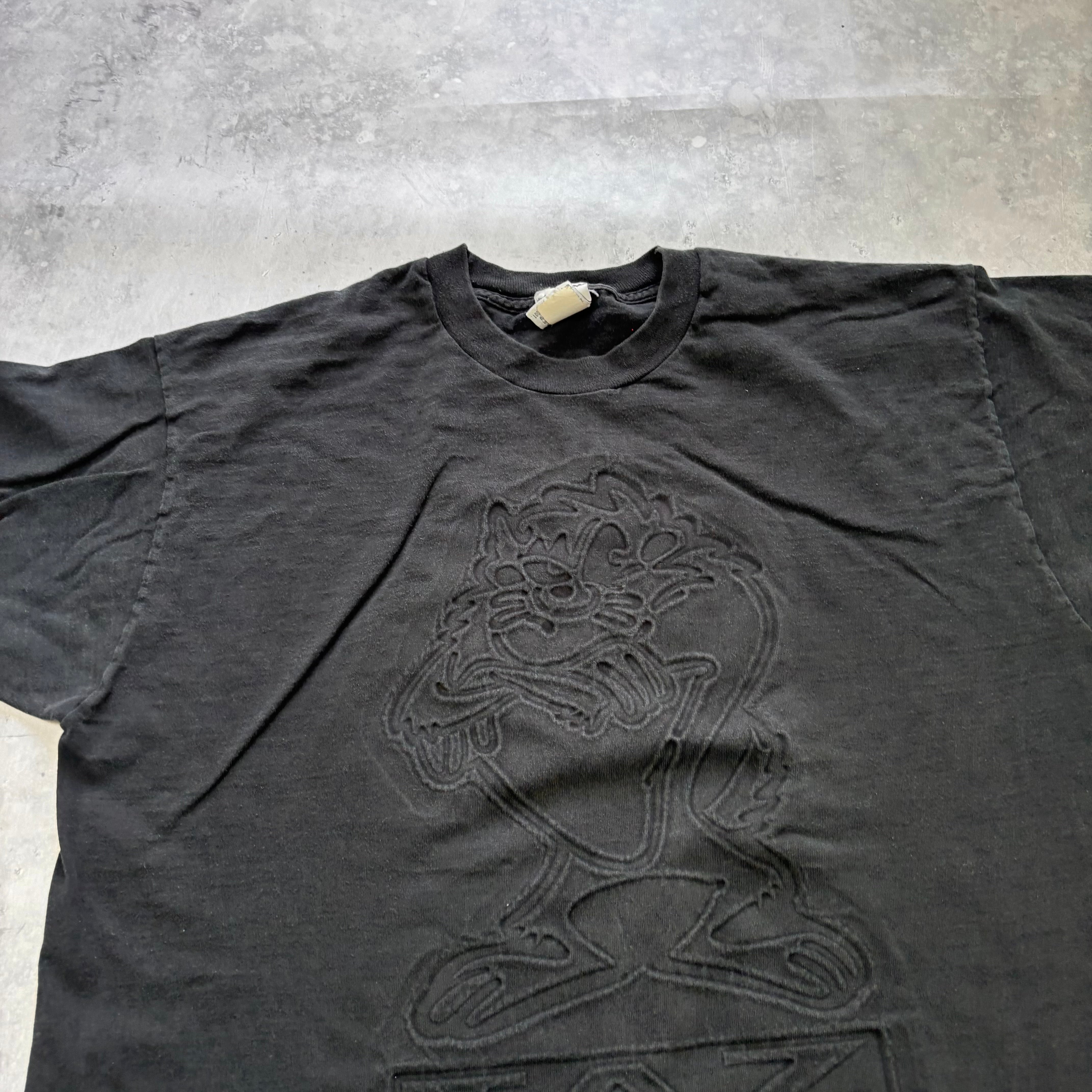 Vintage T Shirt Mens Large Black Single Stitch 90s Looney Tunes (F)