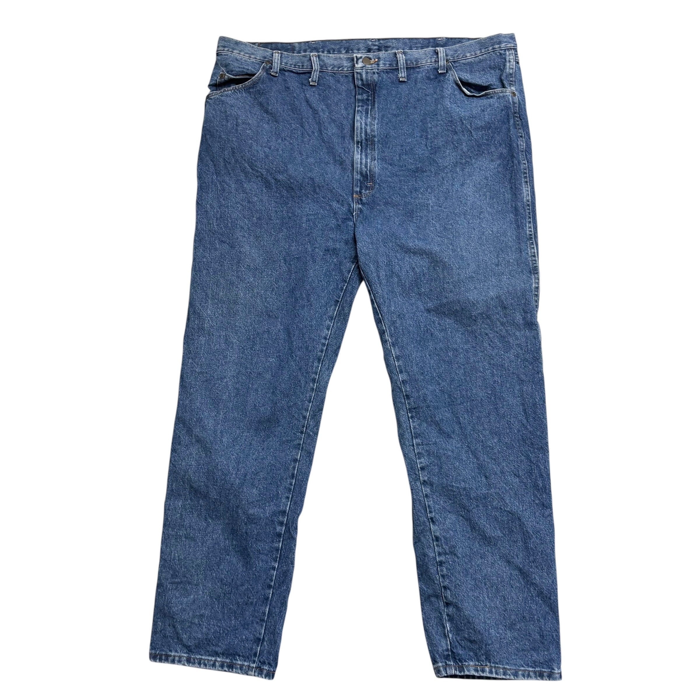 Wrangler Jeans W48 L32 Mens Mid Blue Regular Straight Fit Vintage Denim (E)