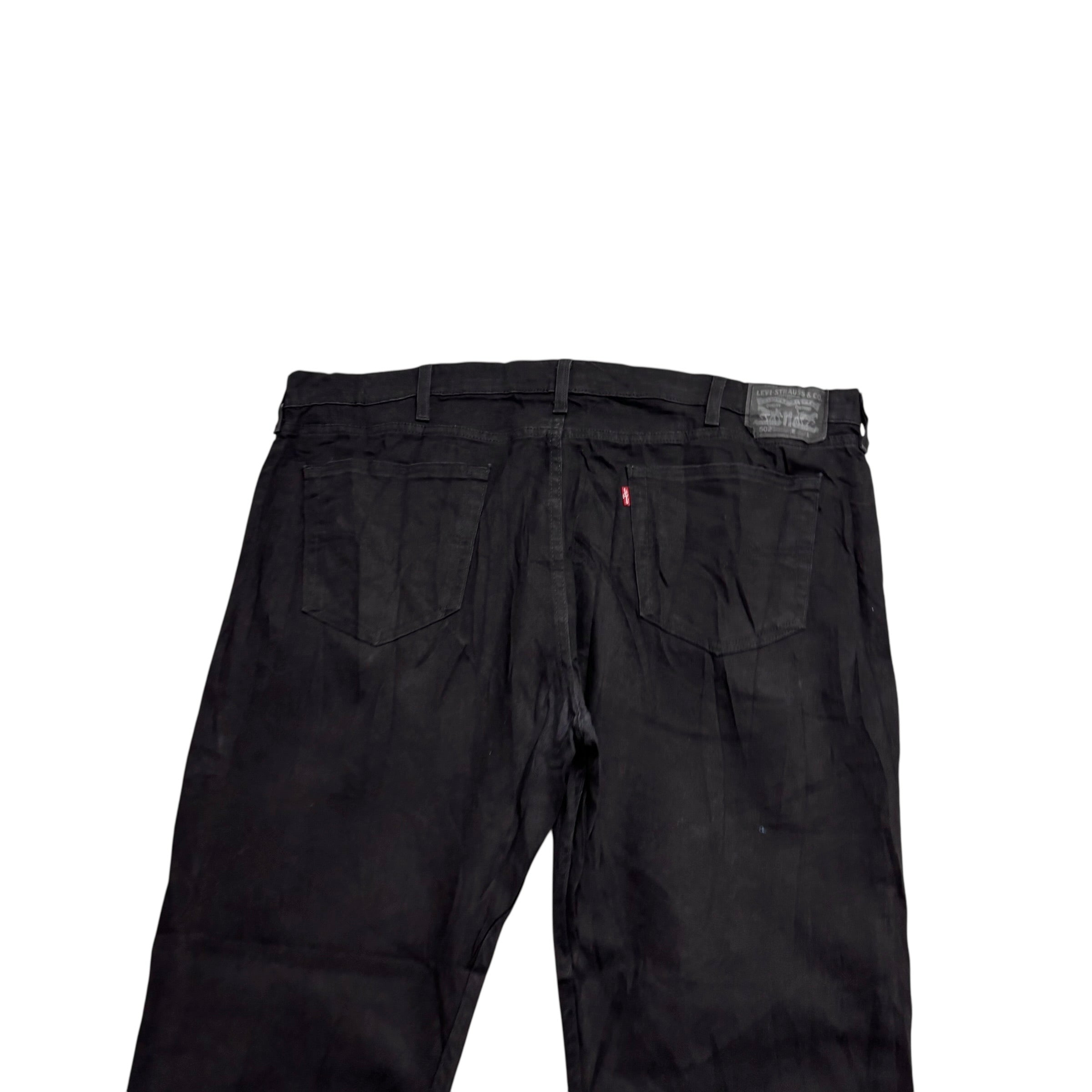 Levis 502 Jeans W44 L32 Mens Black Regular Tapered Fit Stretch Denim (E)