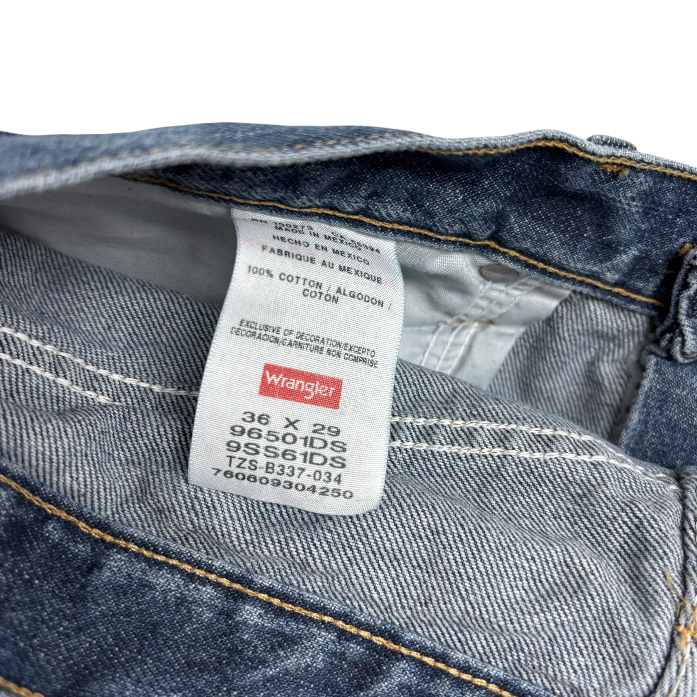 Wrangler Jeans W34 L30 Mens Mid Blue Regular Straight Fit Denim (E)