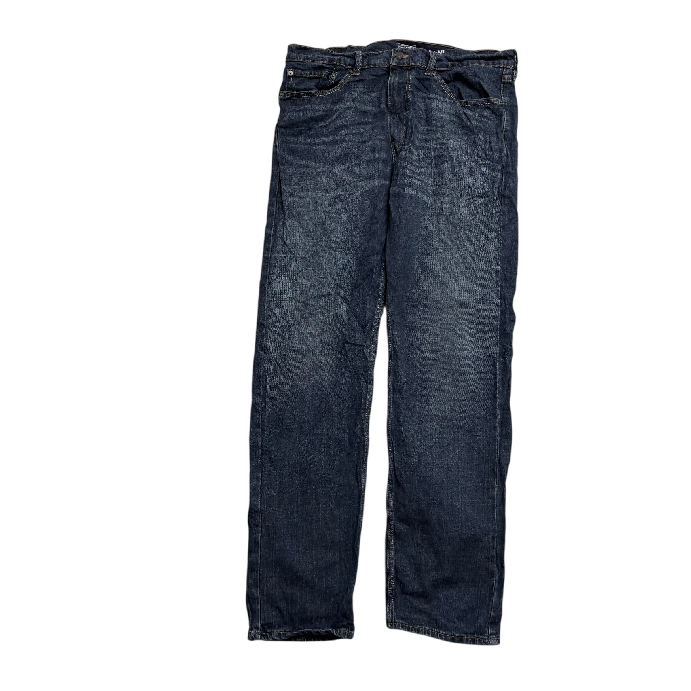 Levis Signature Jeans W36 L34 Mens Dark Blue Regular Straight Fit Stretch (E)