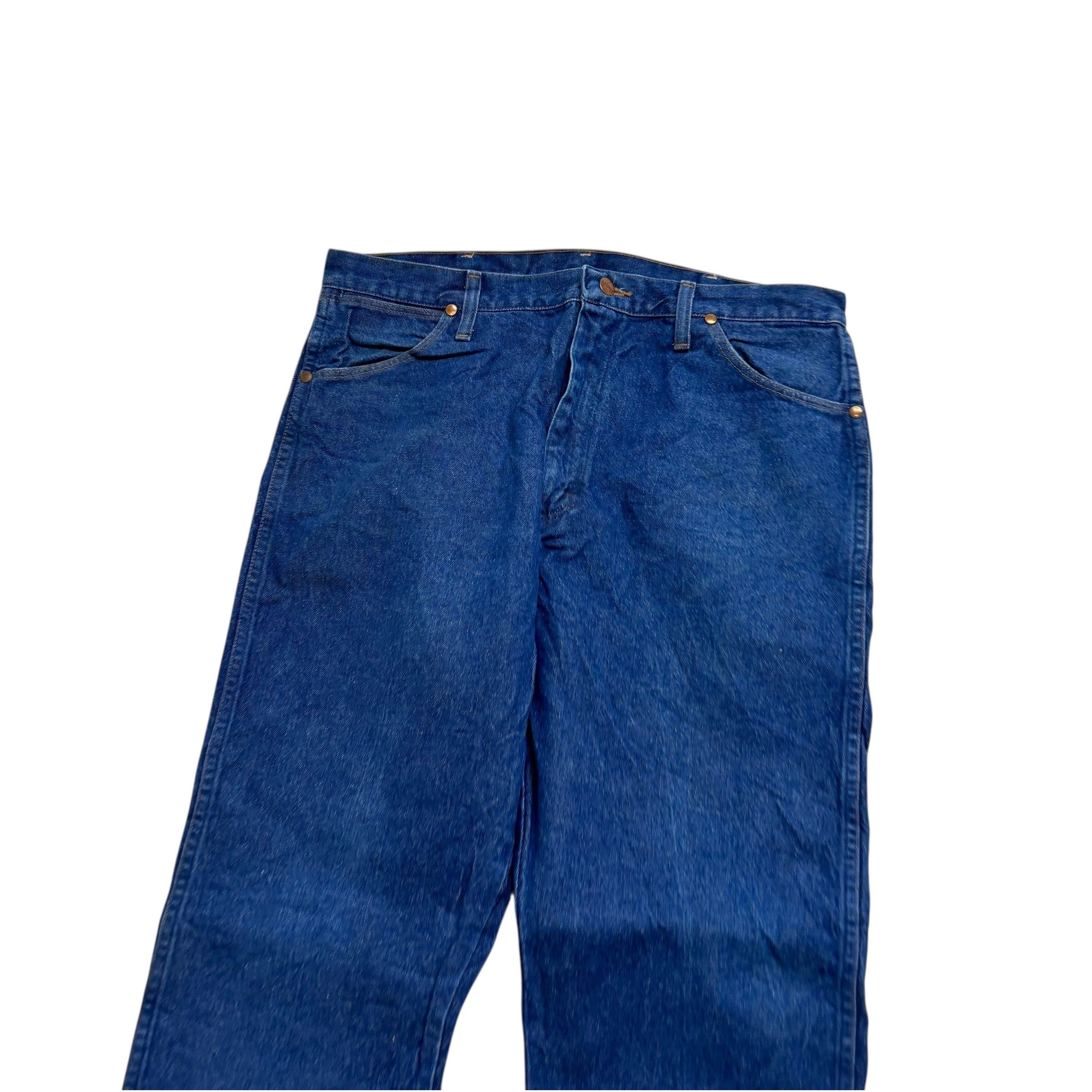 Wrangler Jeans Cowboy Cut W36 L32 Mens Dark Blue 13MWZ Original Fit Denim