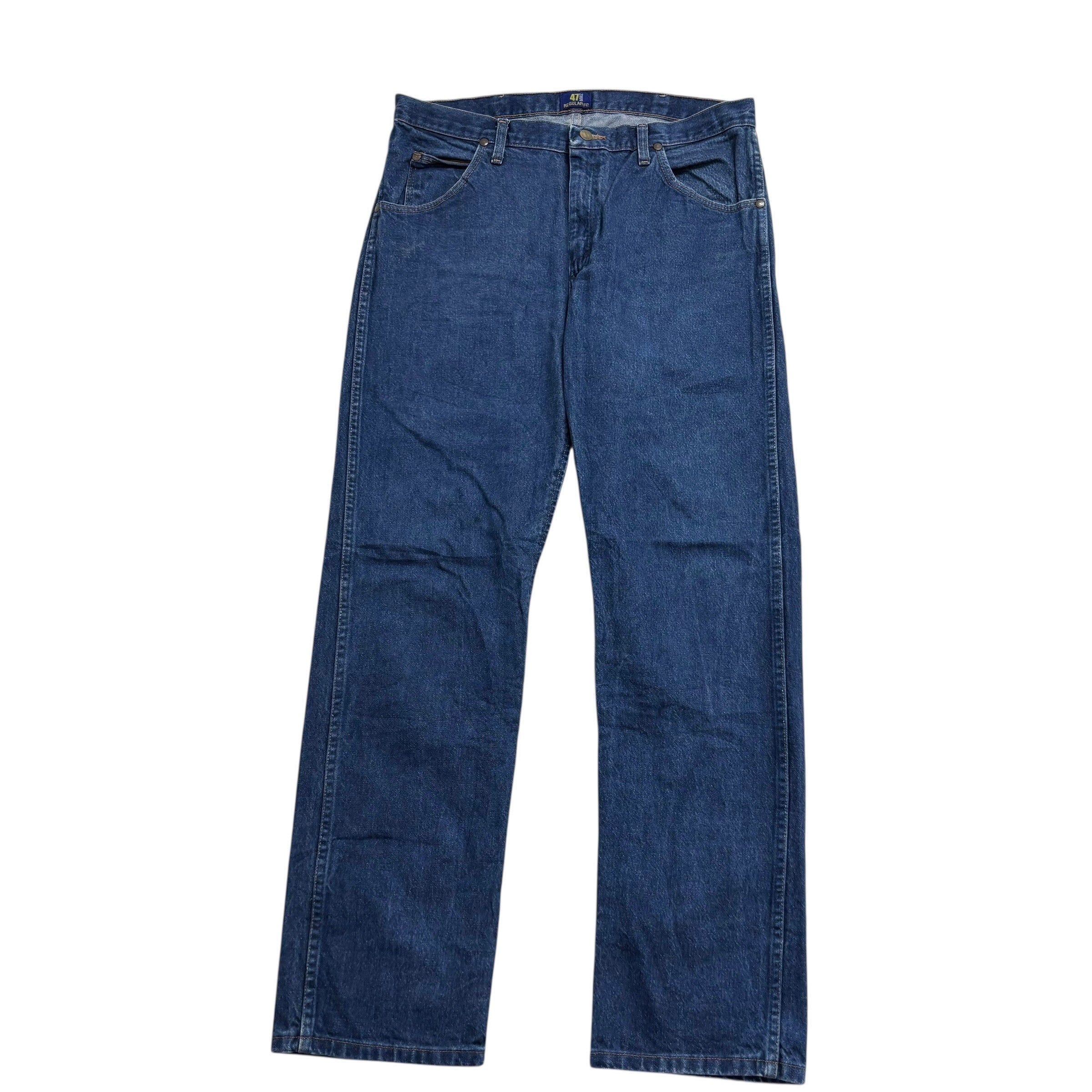 Wrangler Jeans Cowboy Cut W35 L32 Mens Dark Blue 47MWZ Original Fit Denim (E)