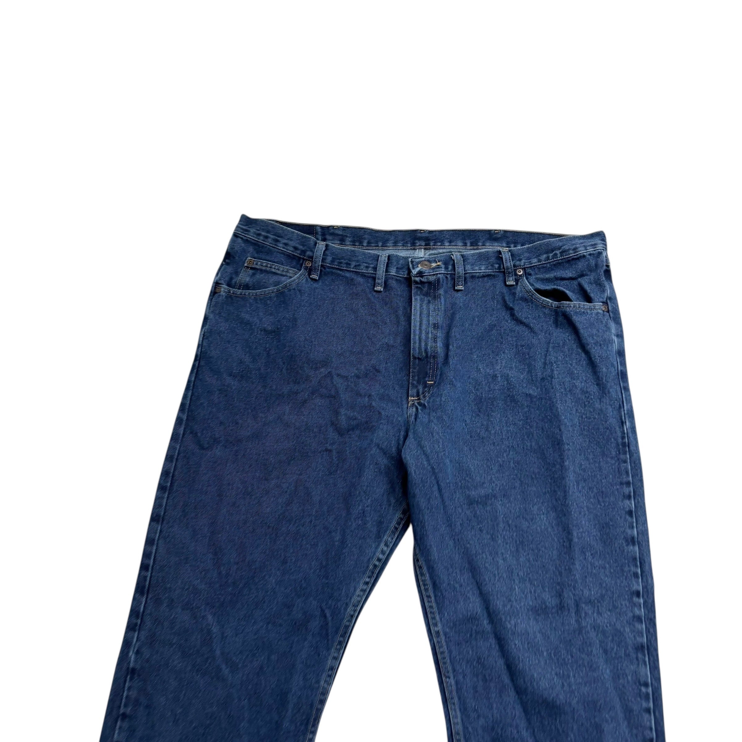 Wrangler Jeans W46 L30 Mens Dark Blue Relaxed Straight Fit Baggy Denim (E)