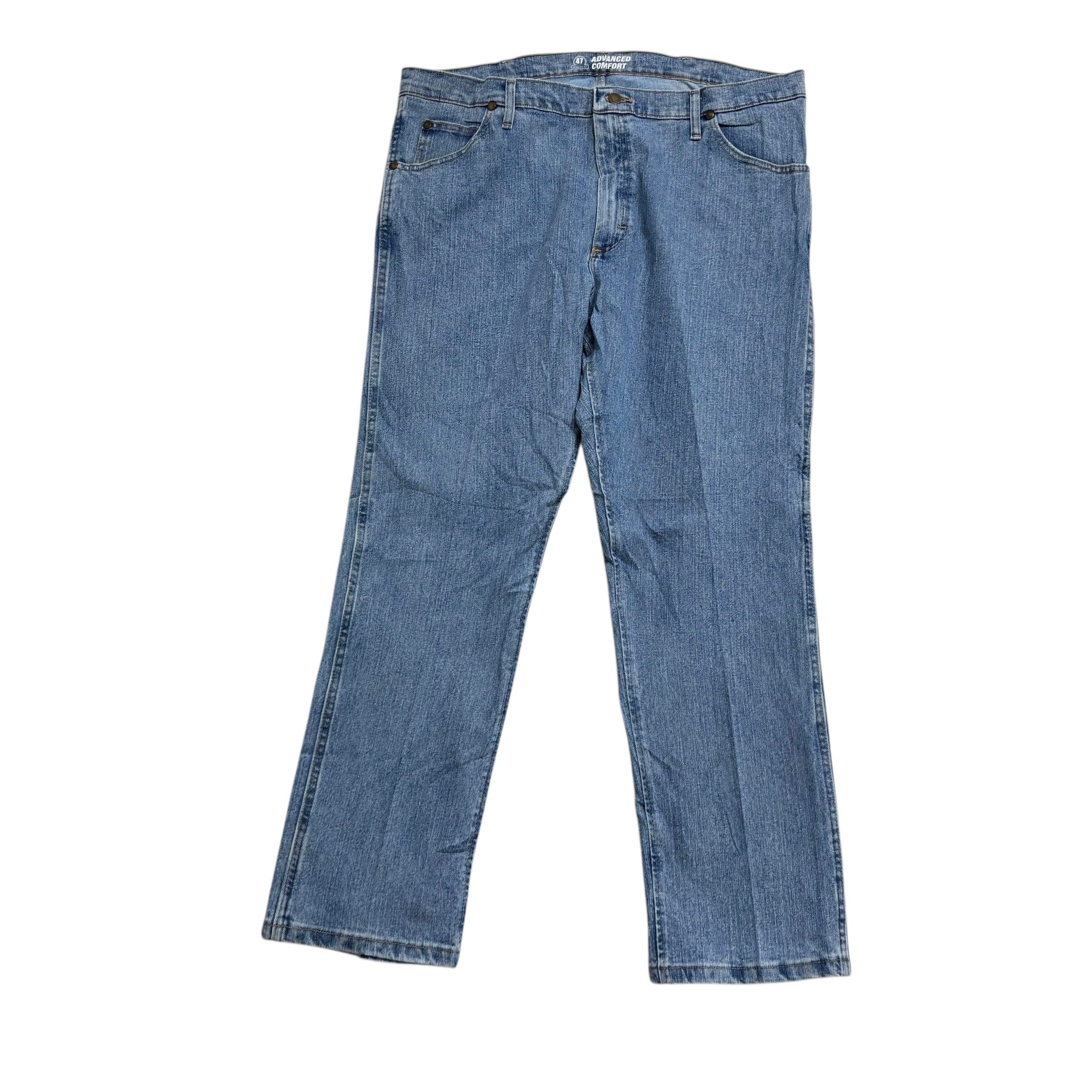 Wrangler Starched Jeans Cowboy Cut W40 L30 Mens Blue Advanced Comfort Regular