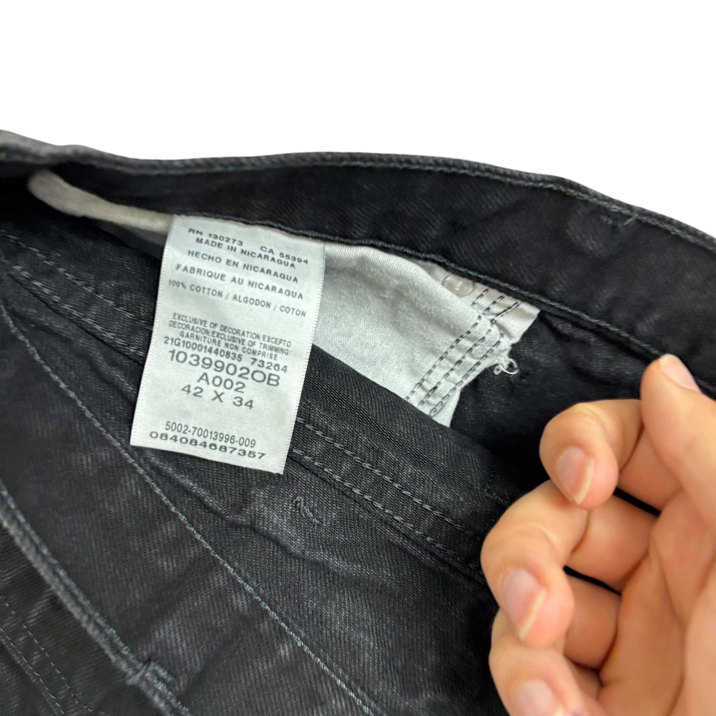 Wrangler Jeans W40 L34 Mens Black Relaxed Tapered Fit Vintage Denim