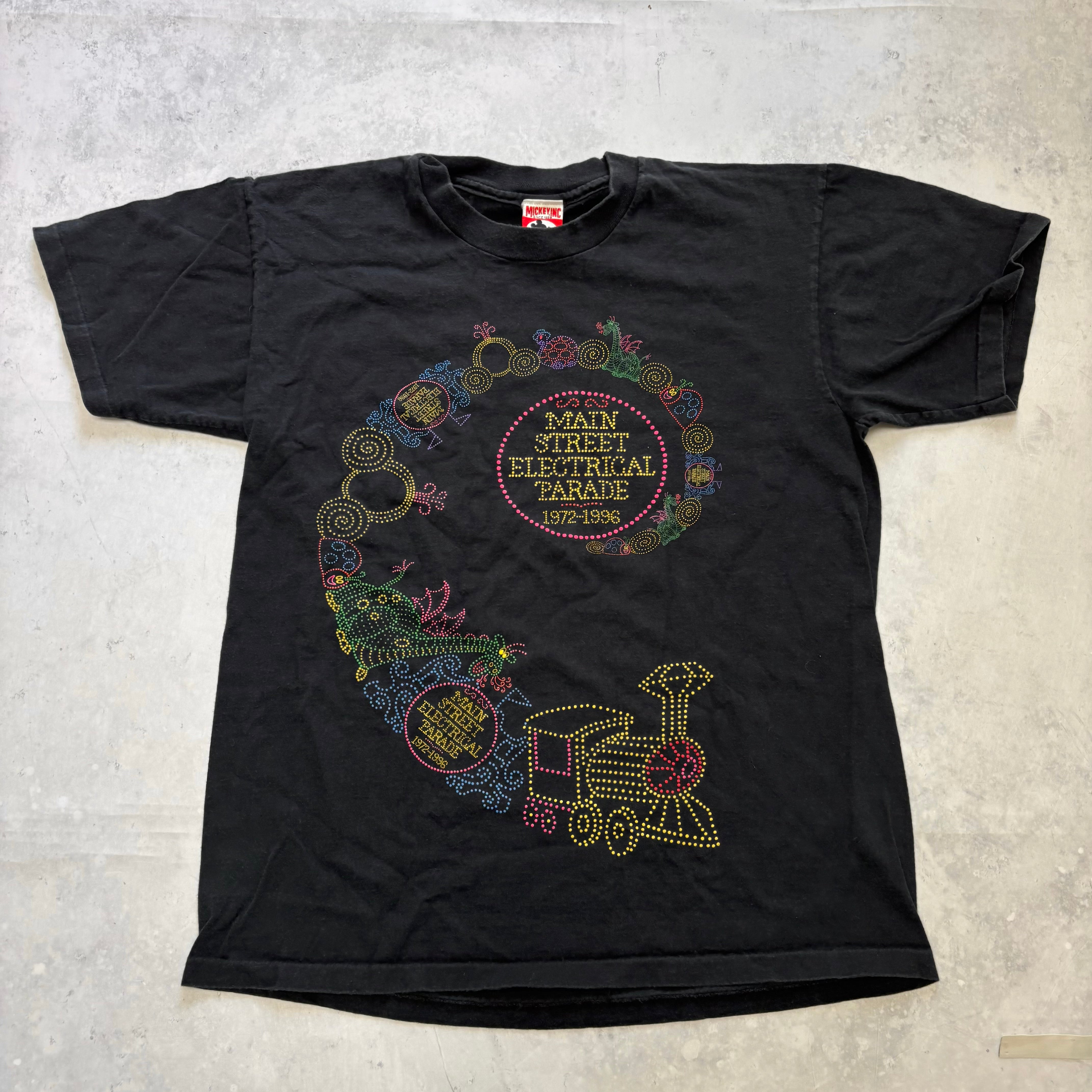 Vintage T Shirt Mens Medium Black Single Stitch Graphic Print 90s USA Disney (E)