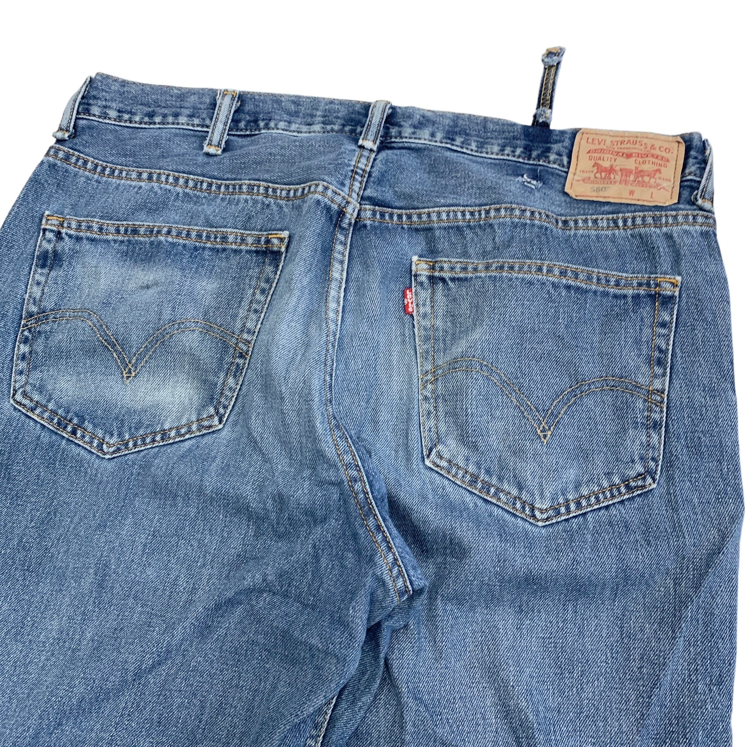 Levis 550 Jeans W38 L36 Mens Mid Blue Relaxed Straight Baggy Vintage Denim