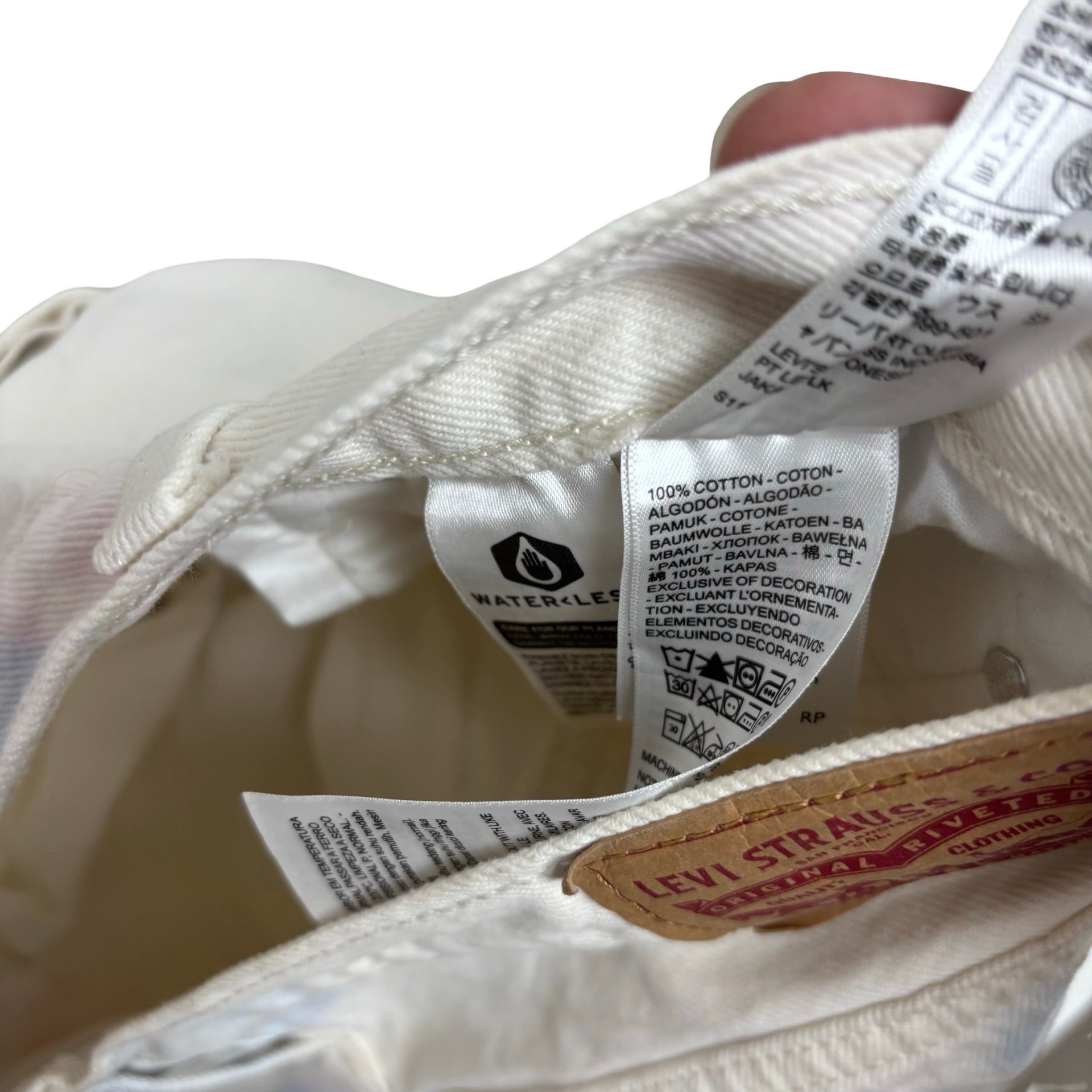 Levis 501 Jeans W32 L30 Mens White Regular Straight Fit Tie Die Denim (F)