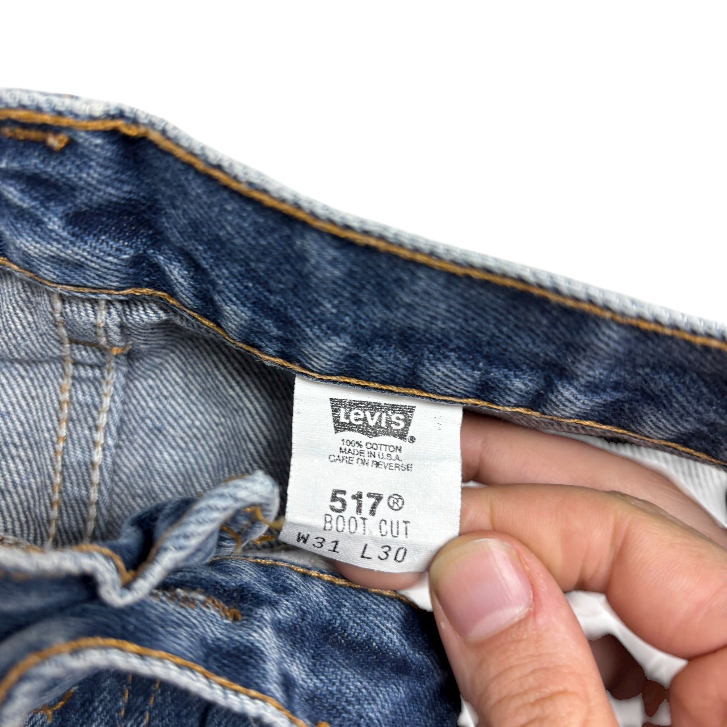 Levis 517 Jeans W30 L29 Mens Mid Blue Regular Bootcut Fit Vintage Made In USA