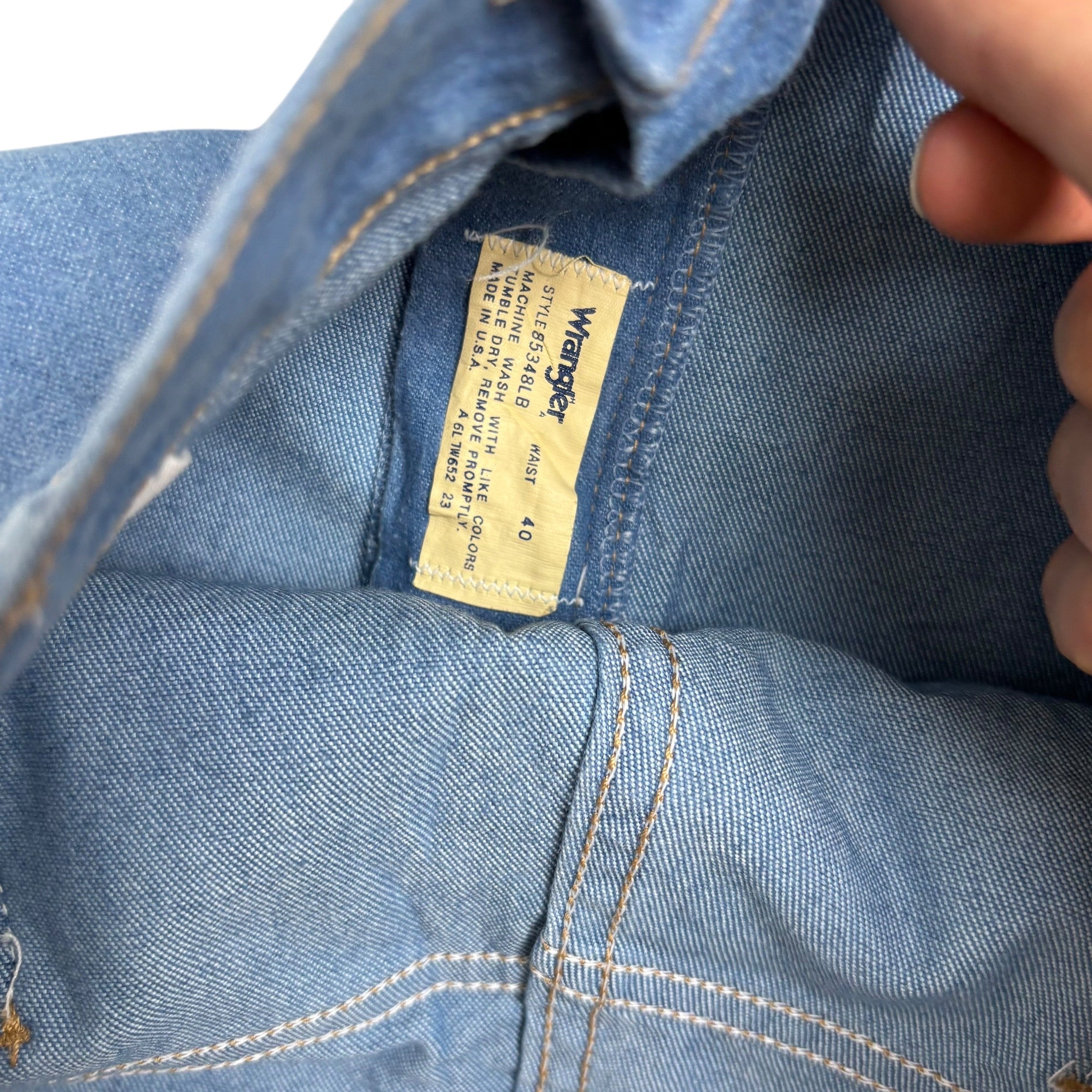 Vintage Wrangler Denim Shorts W40 Mens Blue 4in