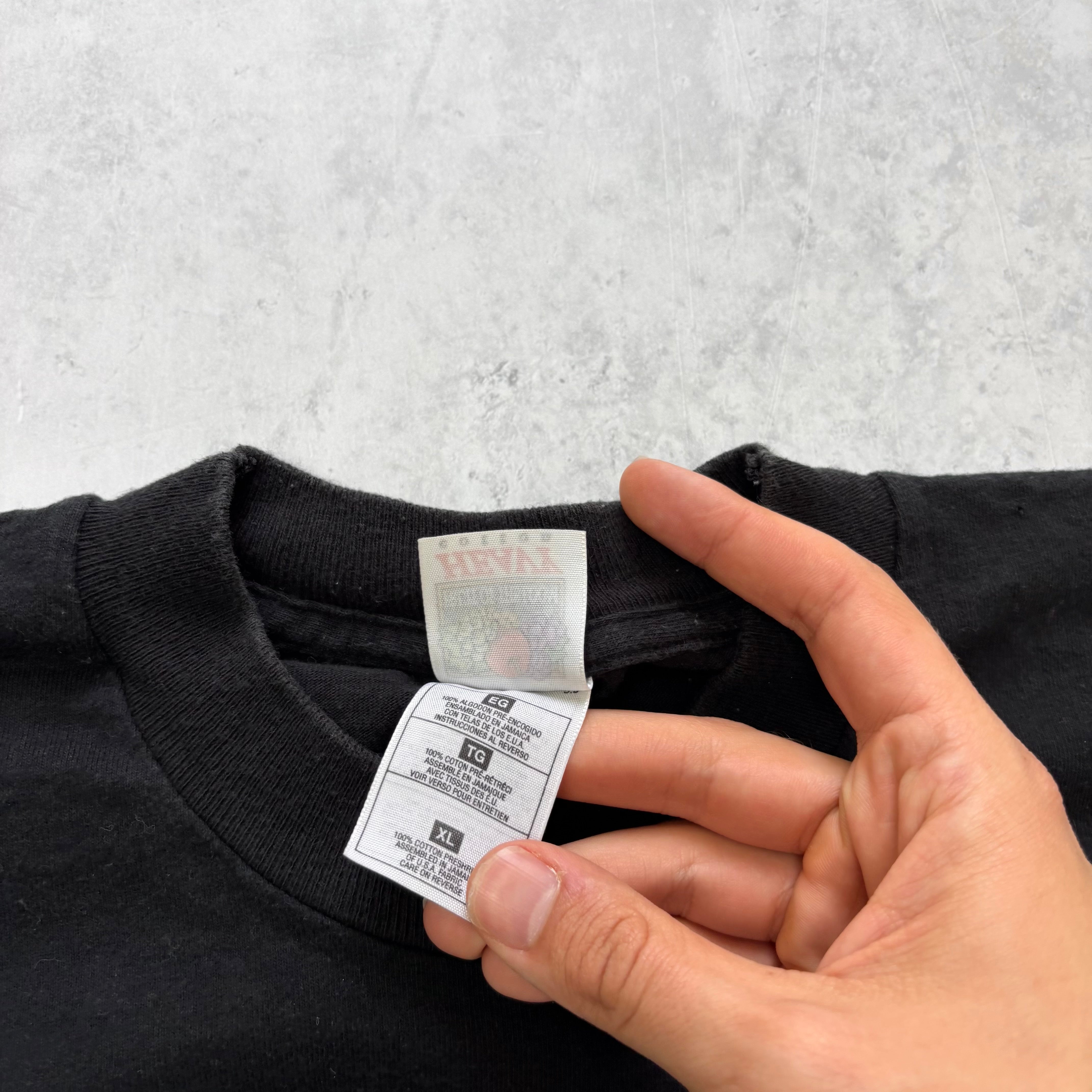 Vintage T Shirt Mens XL Black Single Stitch Graphic Print 90s (E)