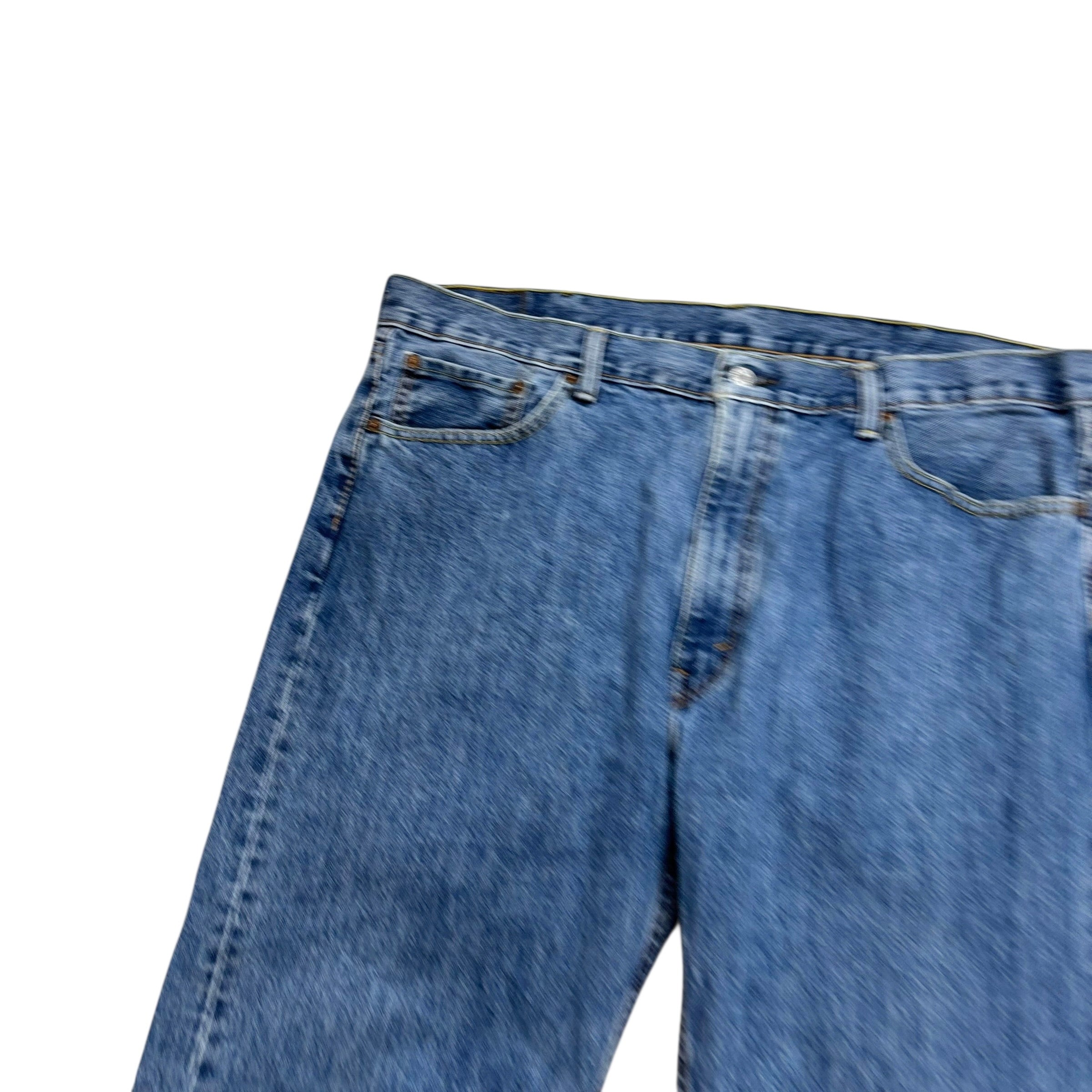 Levis 505 Jeans W40 L32 Mens Mid Blue Regular Straight Fit Denim (E)