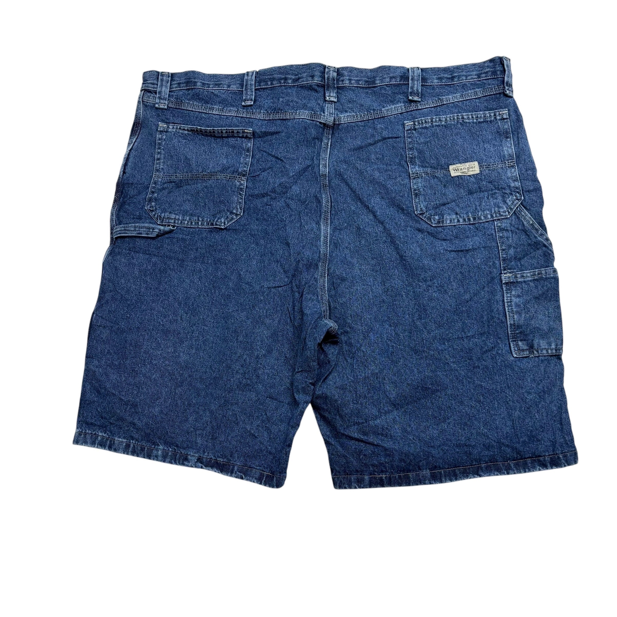 Wrangler Jorts W48 Mens Mid Blue Denim Shorts Baggy Relaxed Carpenter (E)
