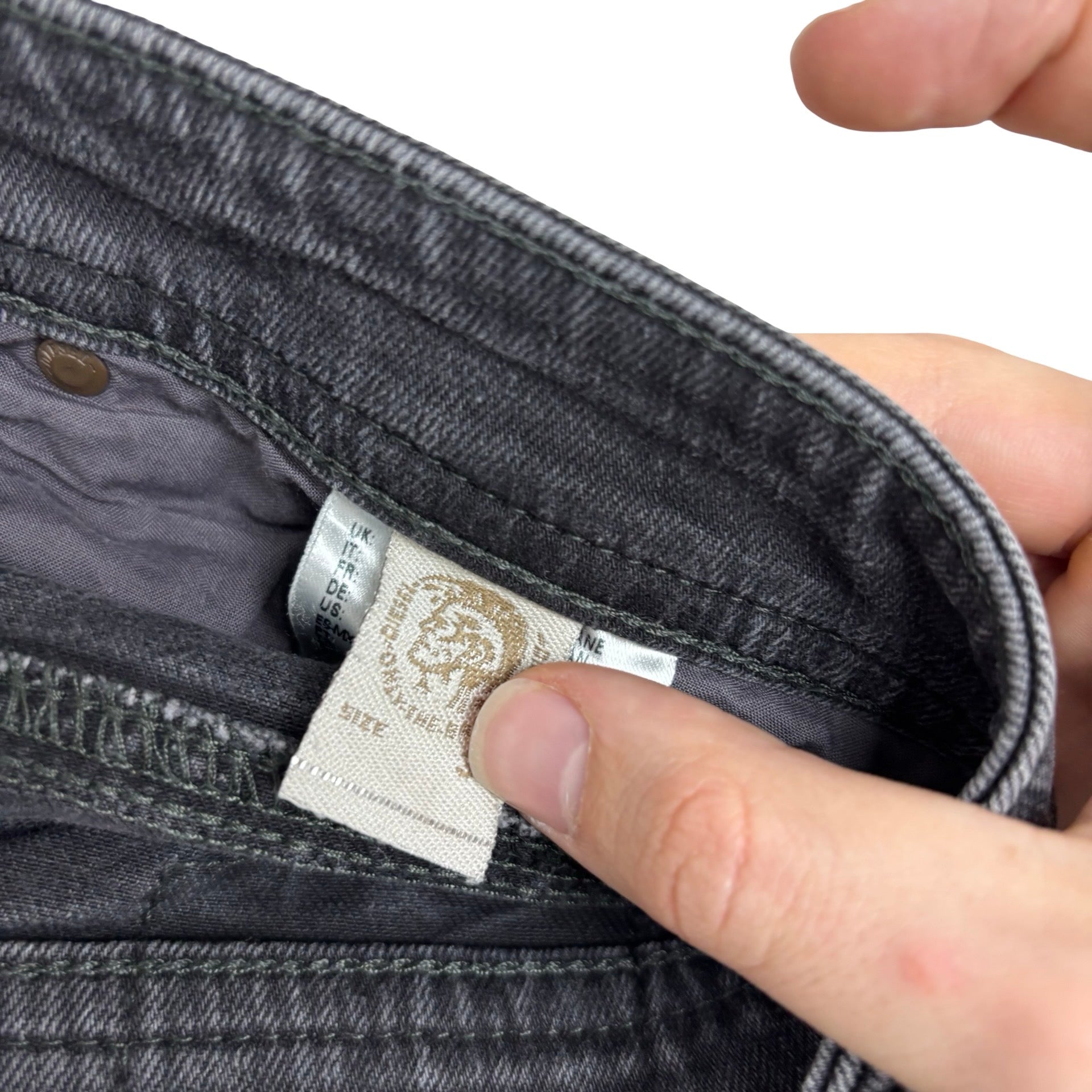 Diesel Buster Jeans W34 L31 Mens Black Slim Tapered Fit Stretch Denim