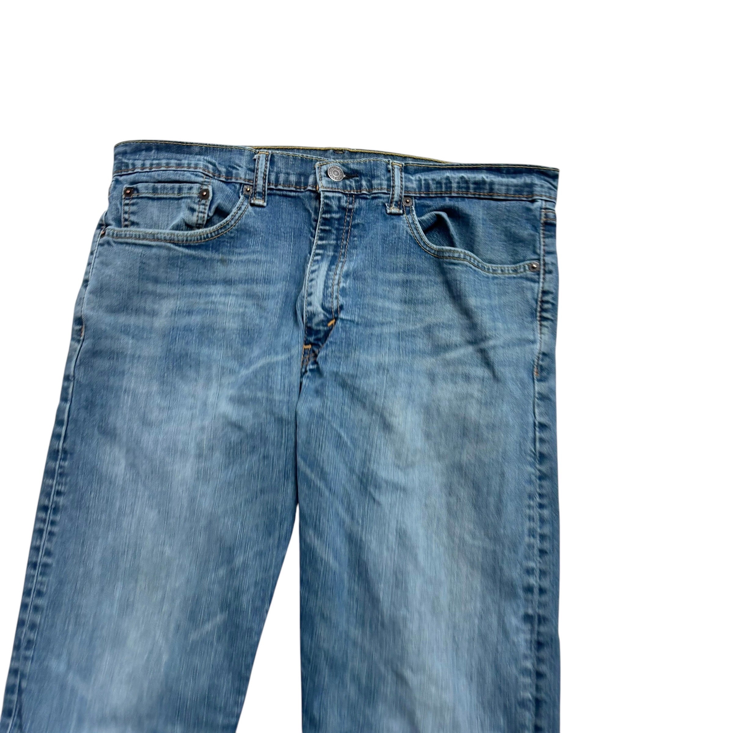 Levis 502 Jeans W34 L30 Mens Blue Regular Tapered Fit Stretch Denim (F)