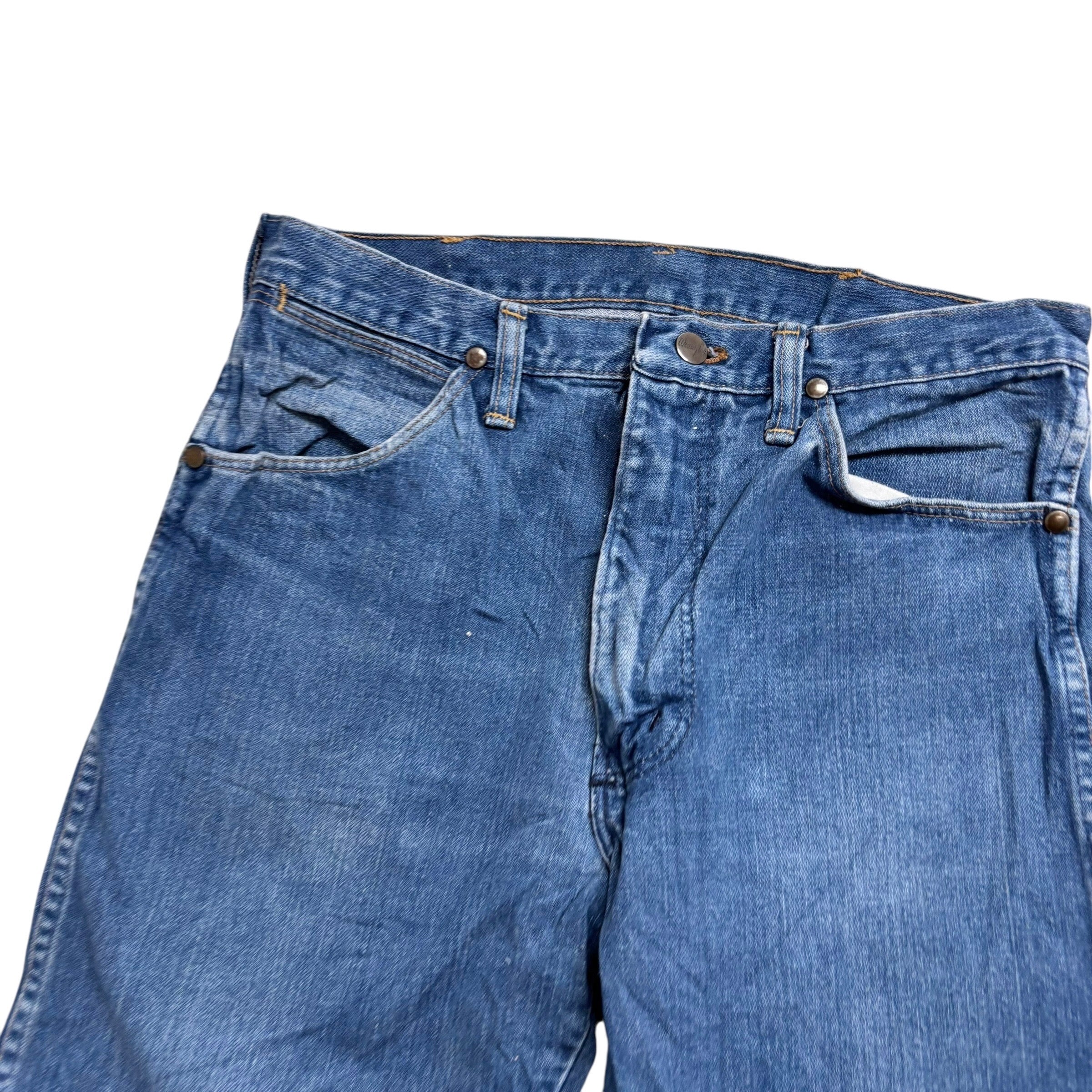 Wrangler Denim Shorts W30 Mens Mid Blue  7in Regular Fit Vintage