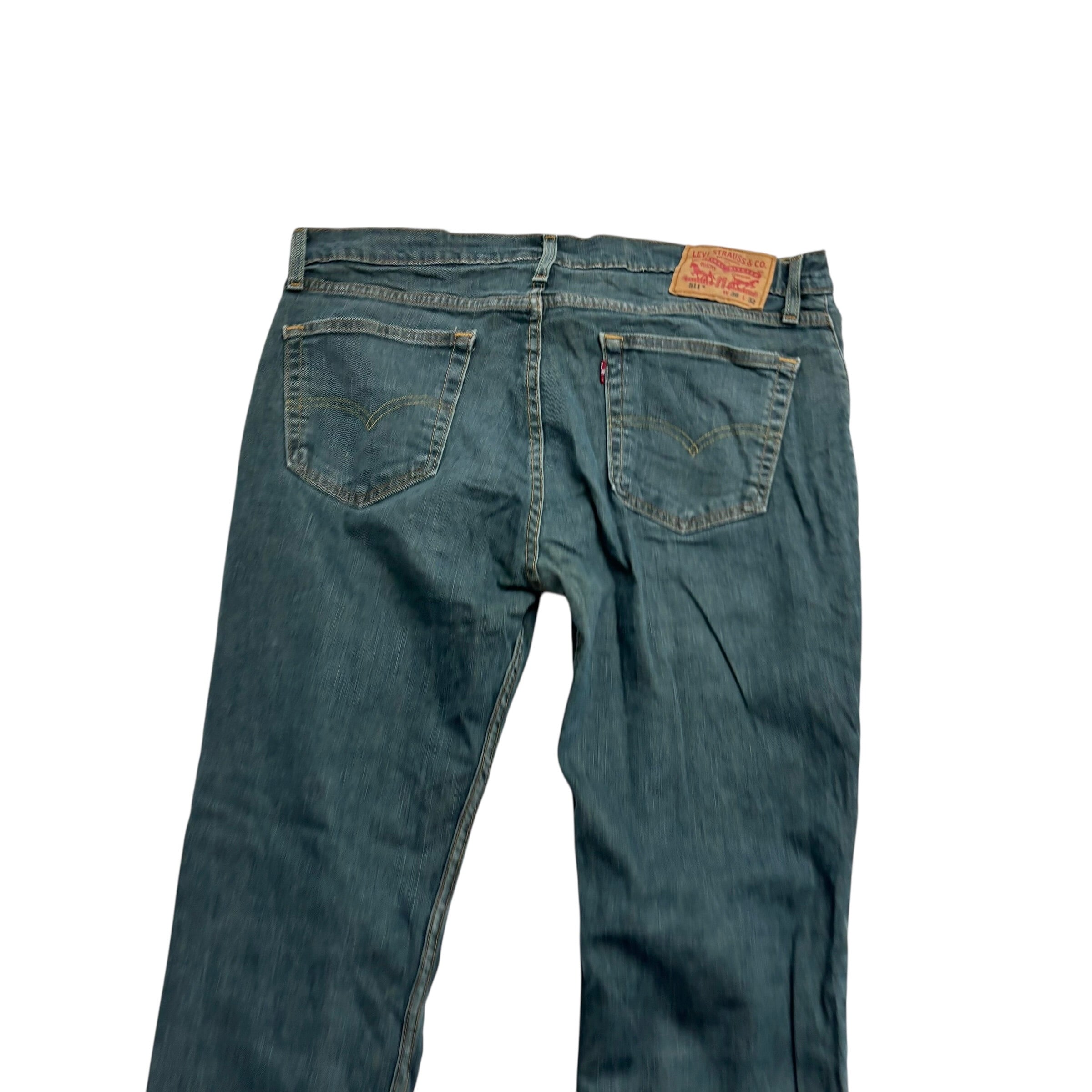 Levis 511 Jeans W36 L32 Mens Green Blue Slim Fit Stretch Denim