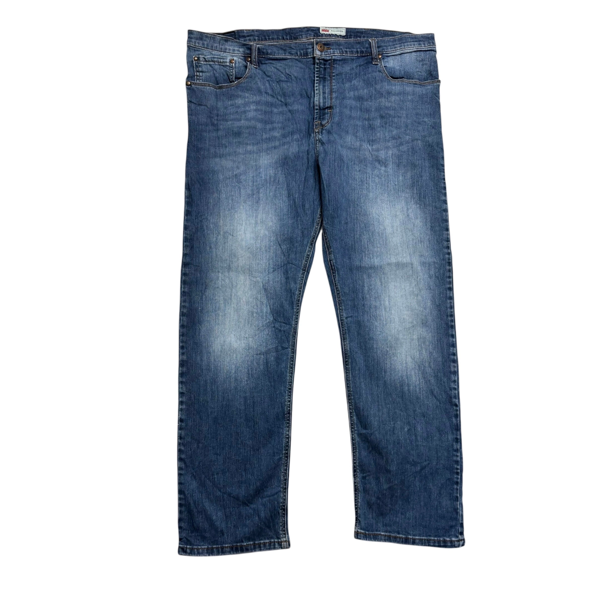 Wrangler Jeans W42 L30 Mens Mid Blue Slim Straight Fit Stretch Denim (E)