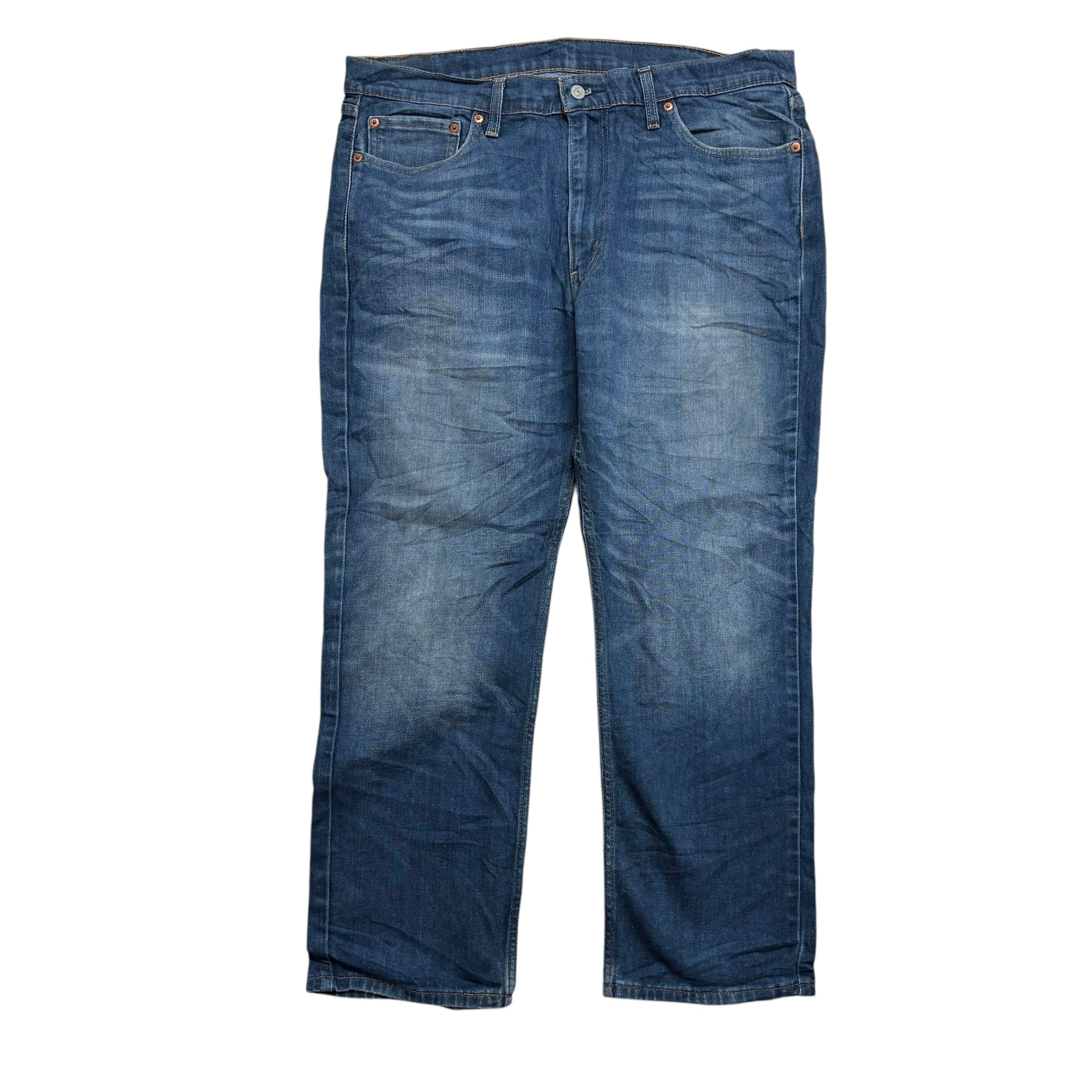 Levis 514 Jeans W38 L30 Mens Dark Blue Regular Straight Fit Stretch Denim