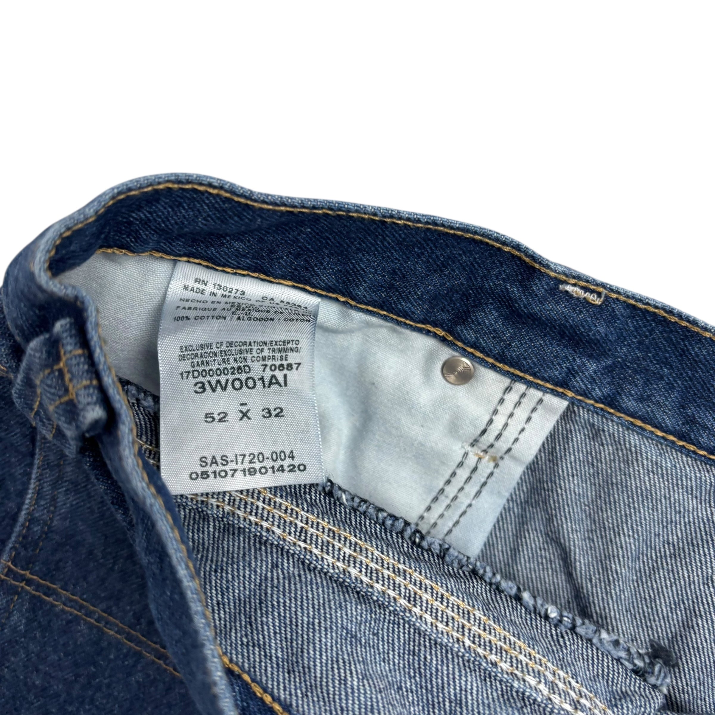 Wrangler Carpenter Jeans W52 L32 Mens Mid Blue Relaxed Straight Fit Denim (E)