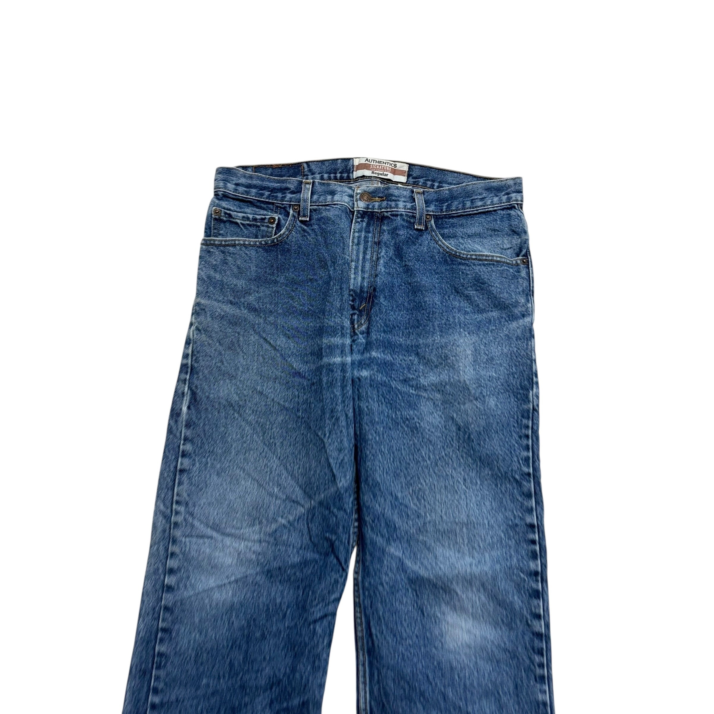 Levis Signature Jeans W33 L30 Mens Mid Blue Regular Straight Fit Vintage (F)