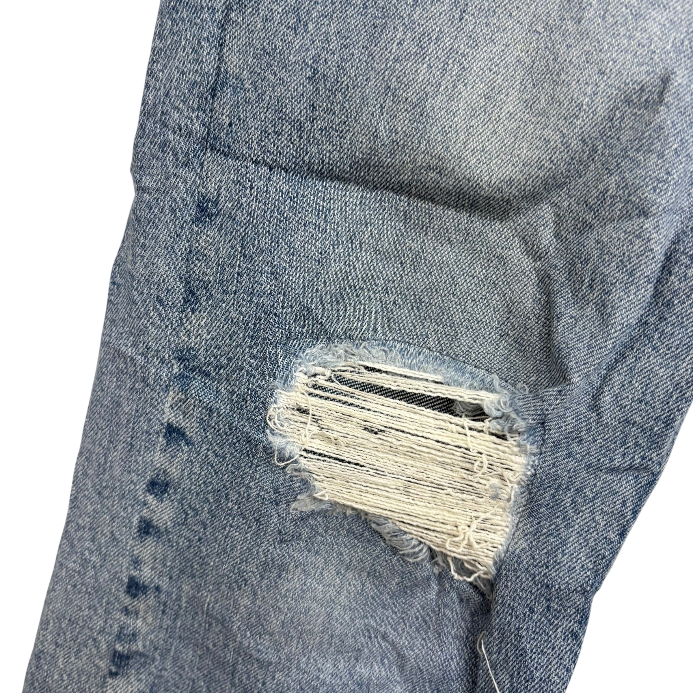 Levis 511 Jeans W31 L30 Mens Light Blue Slim Fit Distressed Stretch Denim