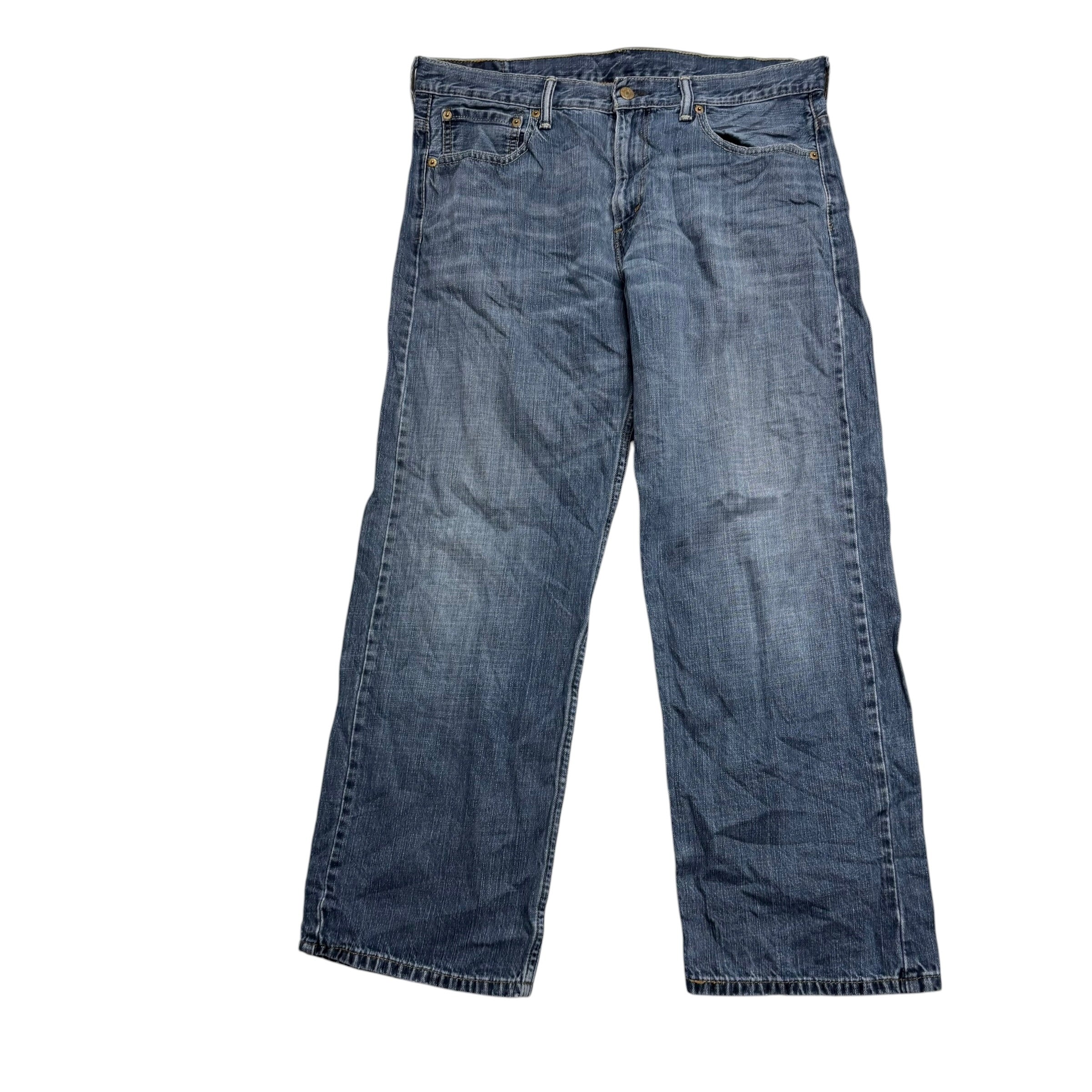 Levis 569 Jeans W34 L29 Mens Mid Blue Baggy Relaxed Straight Fit Denim