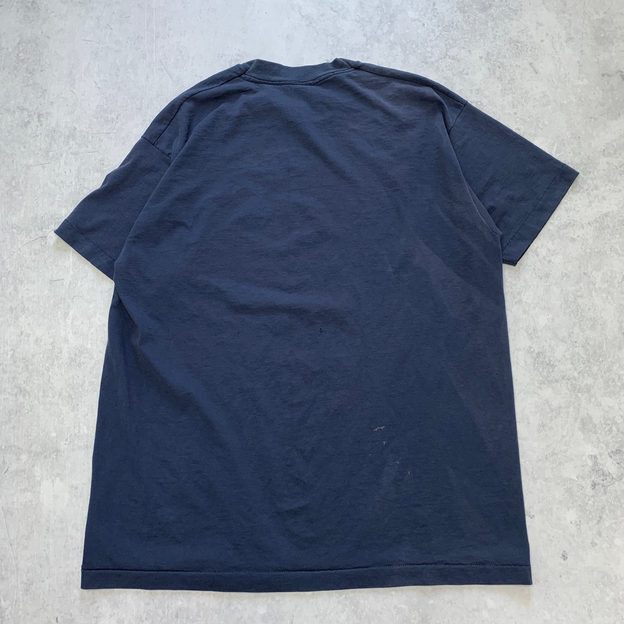 Vintage T Shirt Mens XXL Navy Blue Single Stitch Graphic Print 90s USA