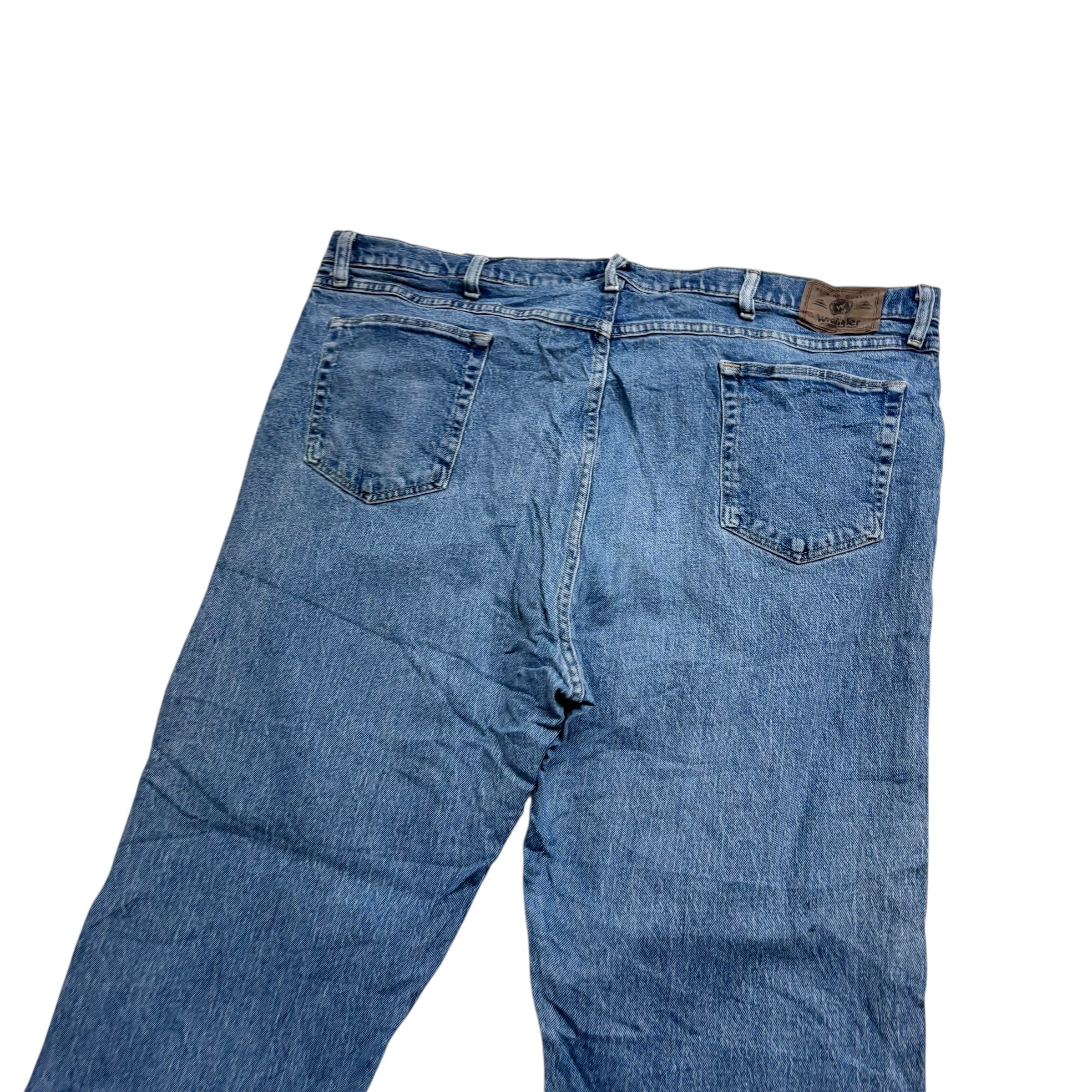 Wrangler Jeans W44 L30 Mens Mid Blue Regular Straight Fit Stretch Denim (E)