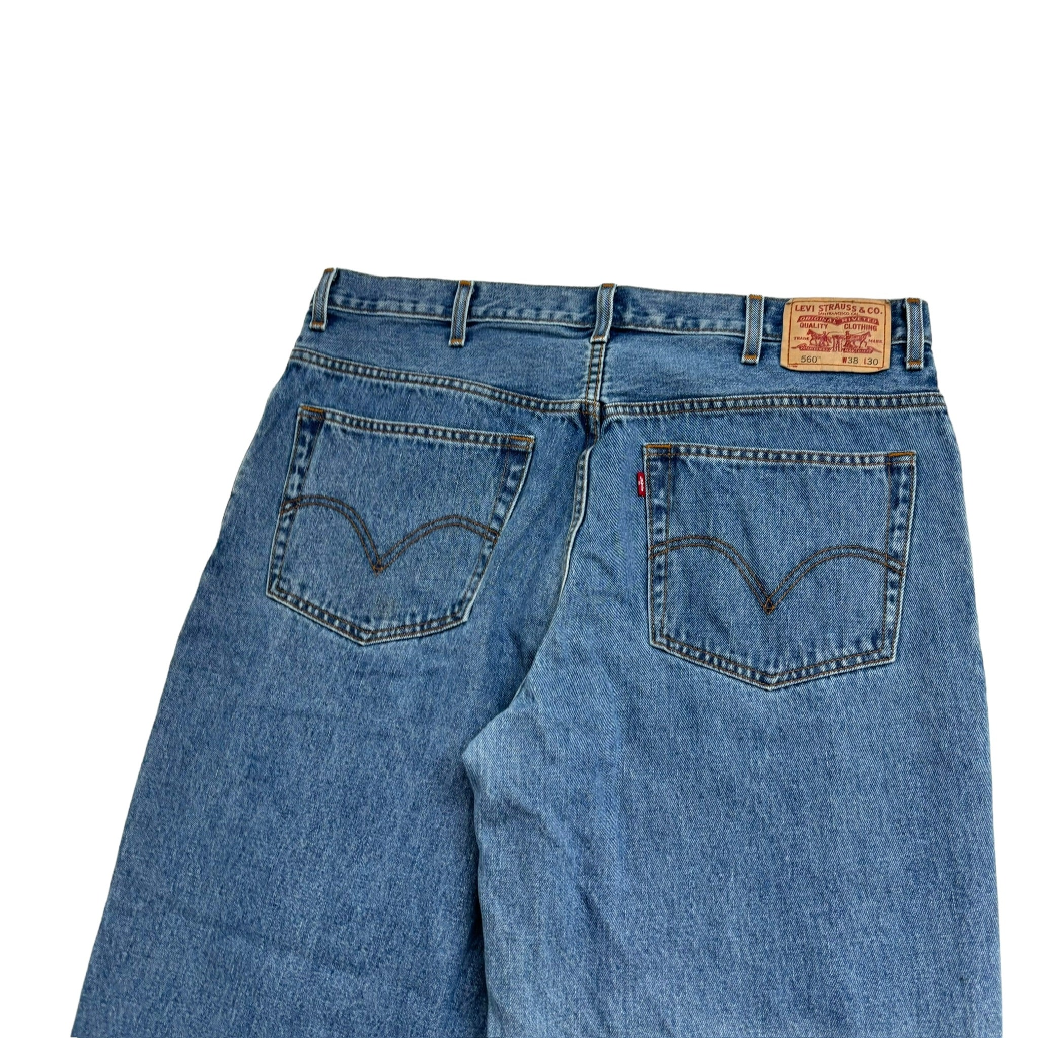 Levis 560 Jeans W38 L30 Mens Mid Blue Baggy Relaxed Comfort Fit Vintage Denim