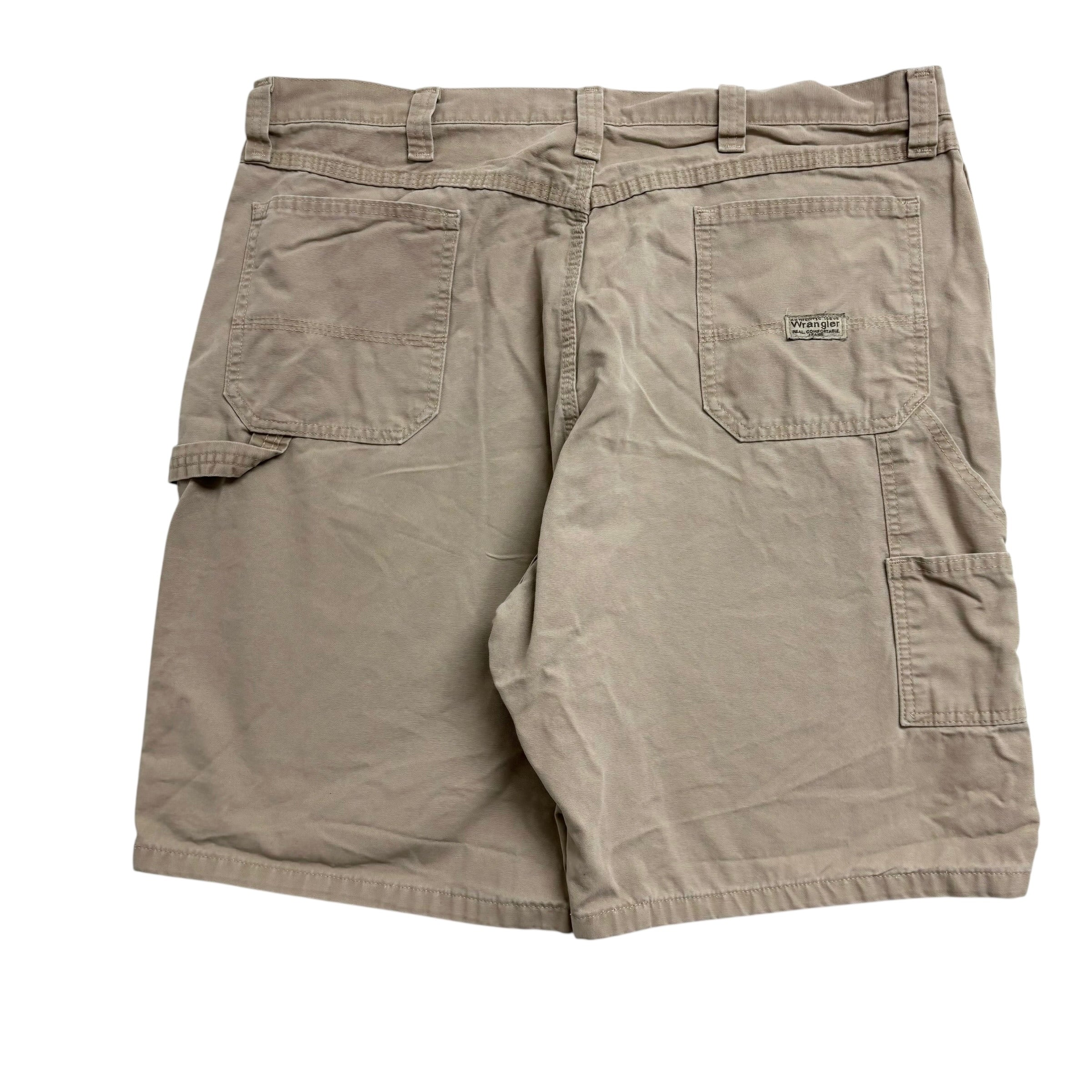 Wrangler Baggy Jorts W40 Mens Beige Canvas Shorts Relaxed Carpenter (E)