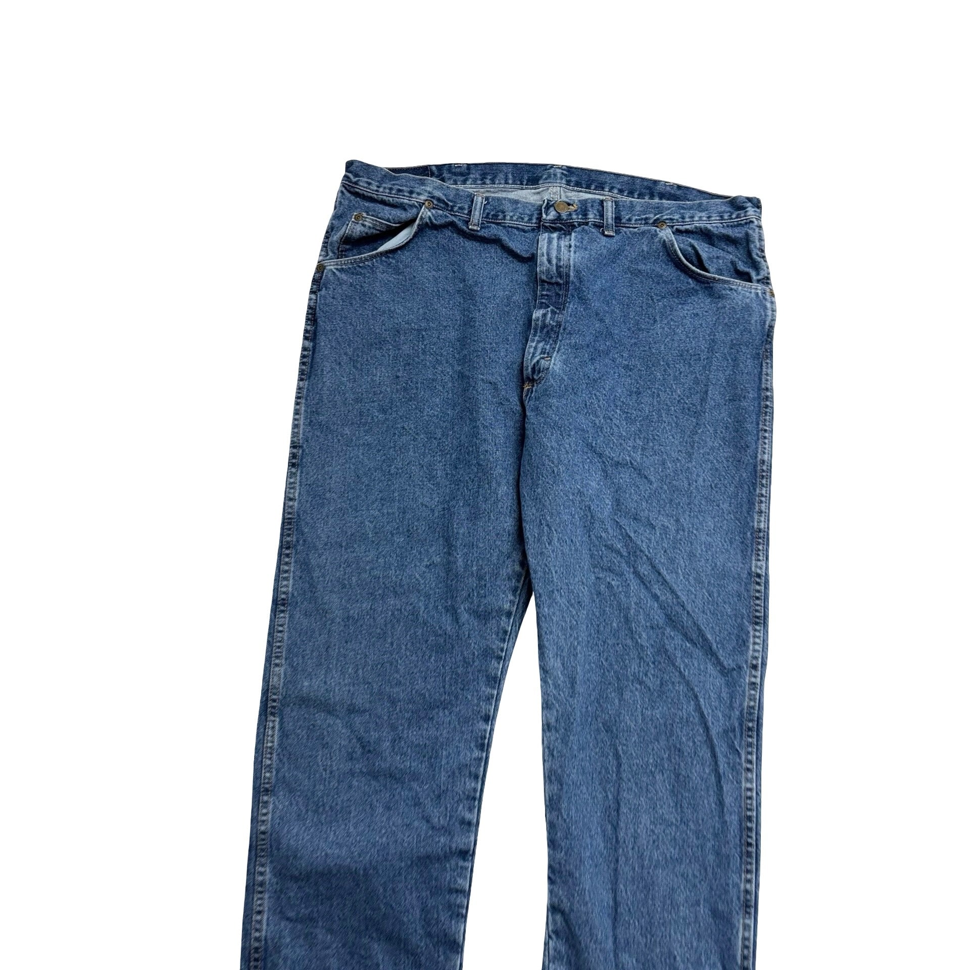 Wrangler Jeans W42 L29 Mens Mid Blue Regular Straight Fit Vintage USA Made (E)