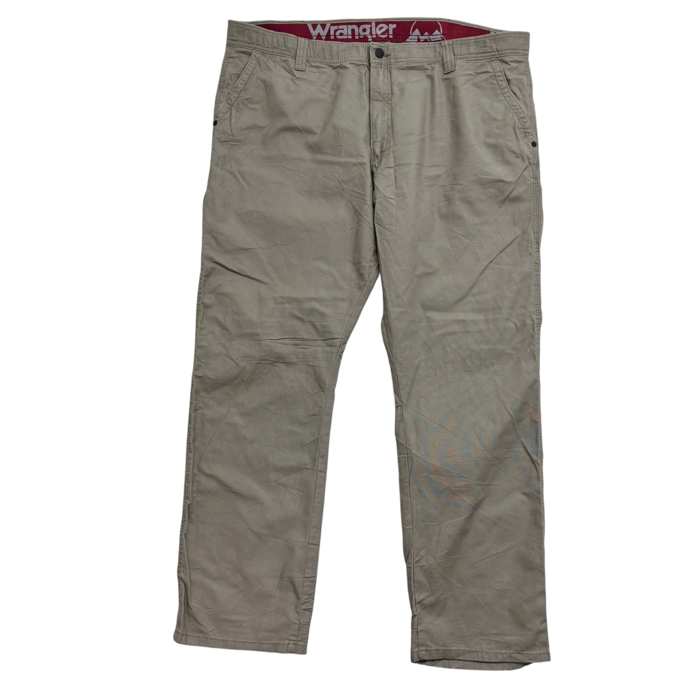 Wrangler Walking Trousers W42 L30 Mens Brown Relaxed Straight Fit Pants (E)
