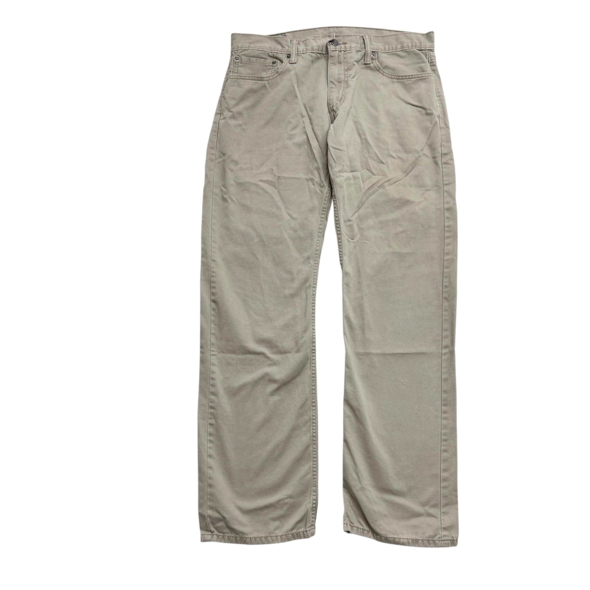 Levis 514 Trousers W34 L32 Mens Cream Regular Straight Fit Cotton Pants
