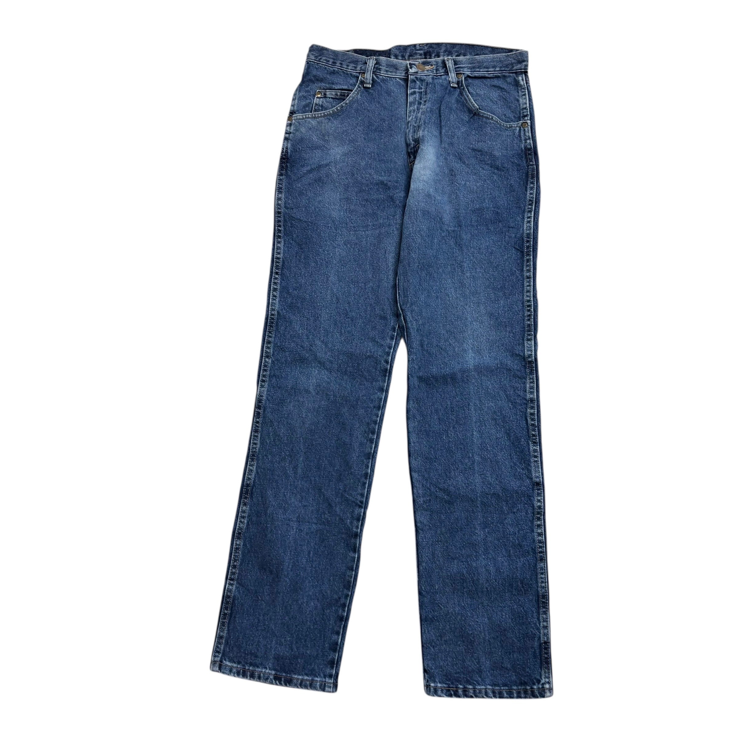 Wrangler Jeans W32 L32 Mens Mid Blue Regular Straight Fit Denim