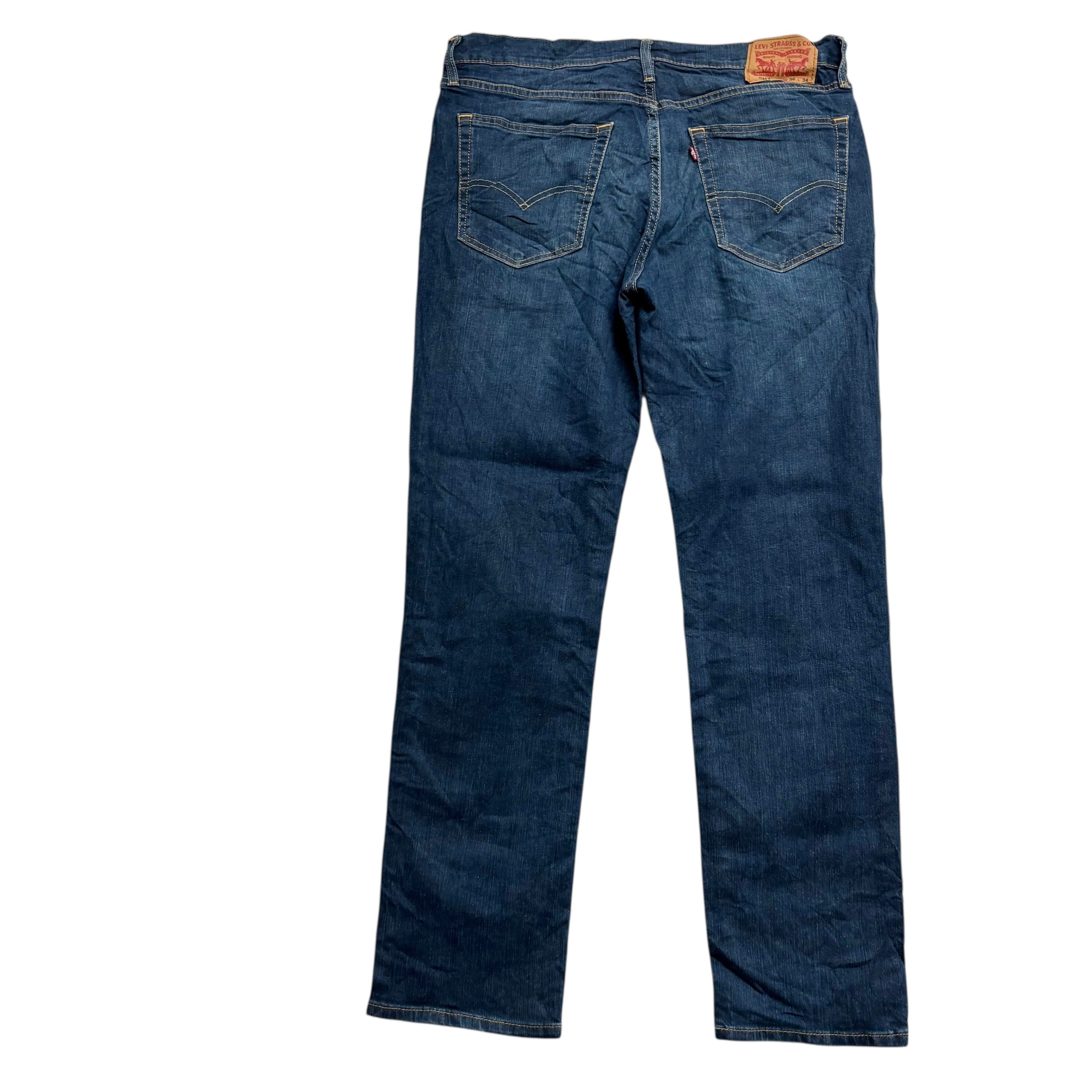 Levis 541 Jeans W36 L34 Mens Dark Blue Athletic Tapered Fit Stretch Denim (E)