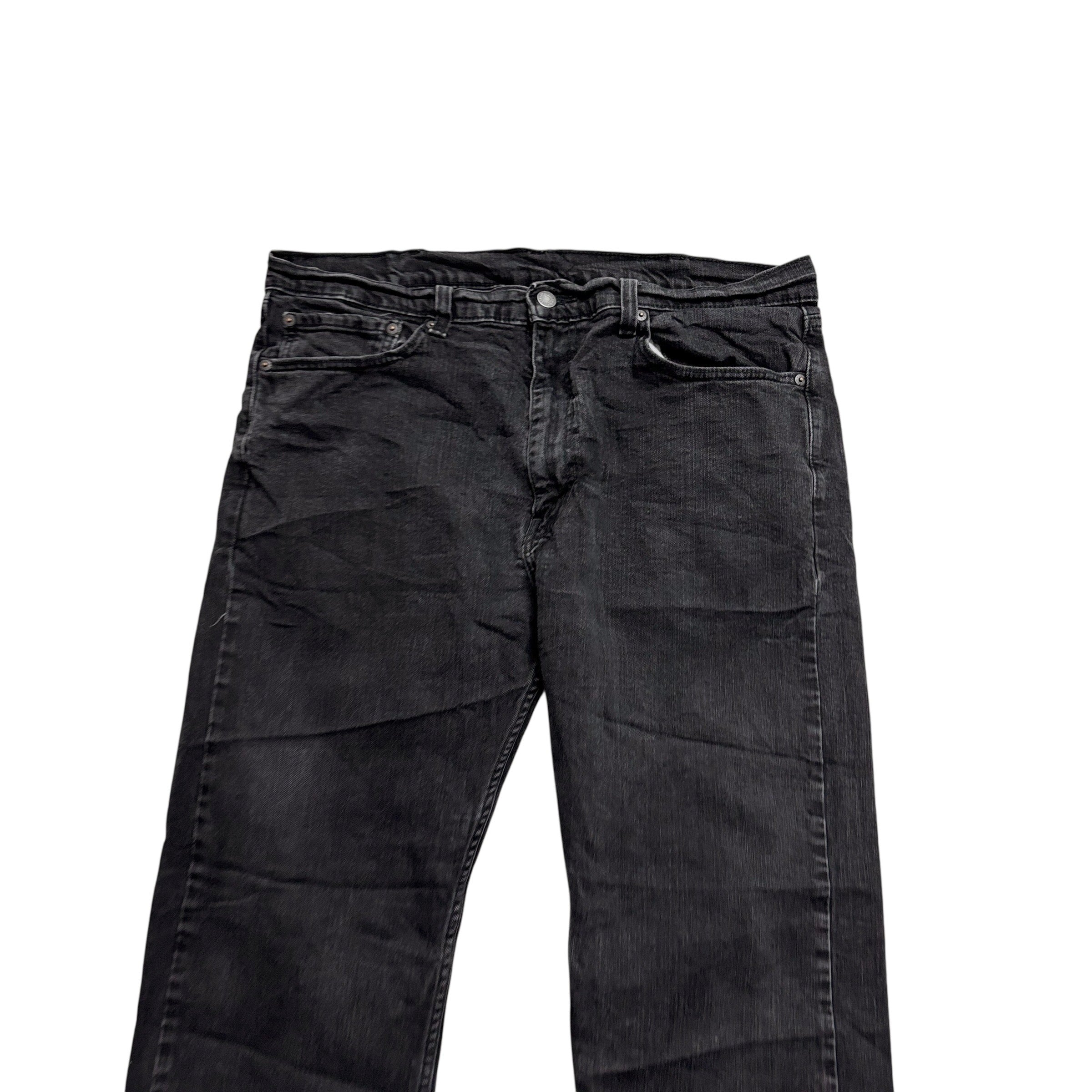 Levis 505 Jeans W38 L31 Mens Black Regular Straight Fit Stretch Denim (E)