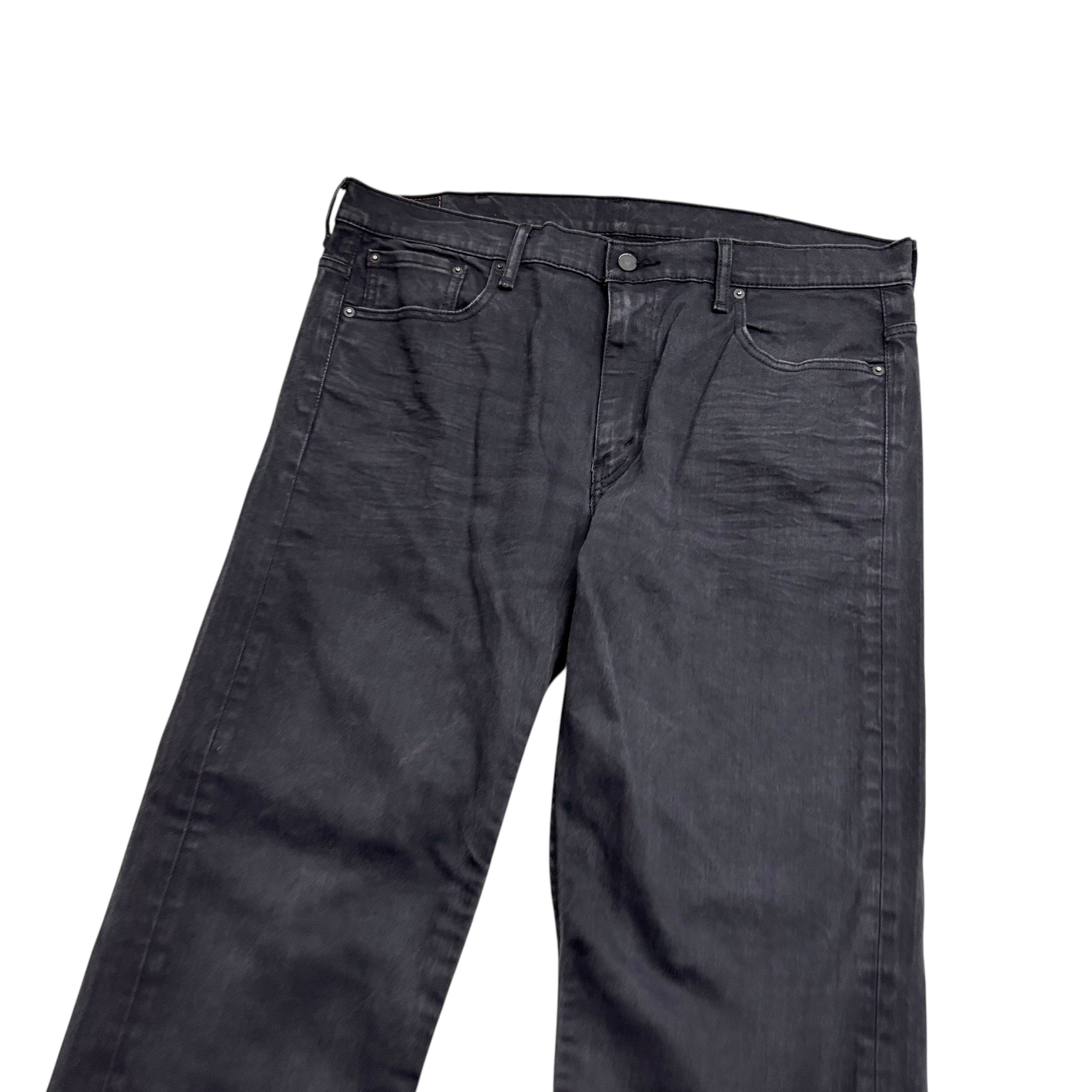 Levis 569 Jeans W38 L34 Mens Black Baggy Relaxed Straight Fit Stretch Denim (E)